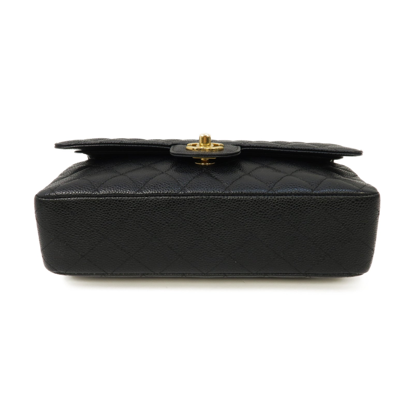CHANEL 菱格Caviar皮革Classic 25 Chain Shoulder Bag金扣肩背袋黑色
