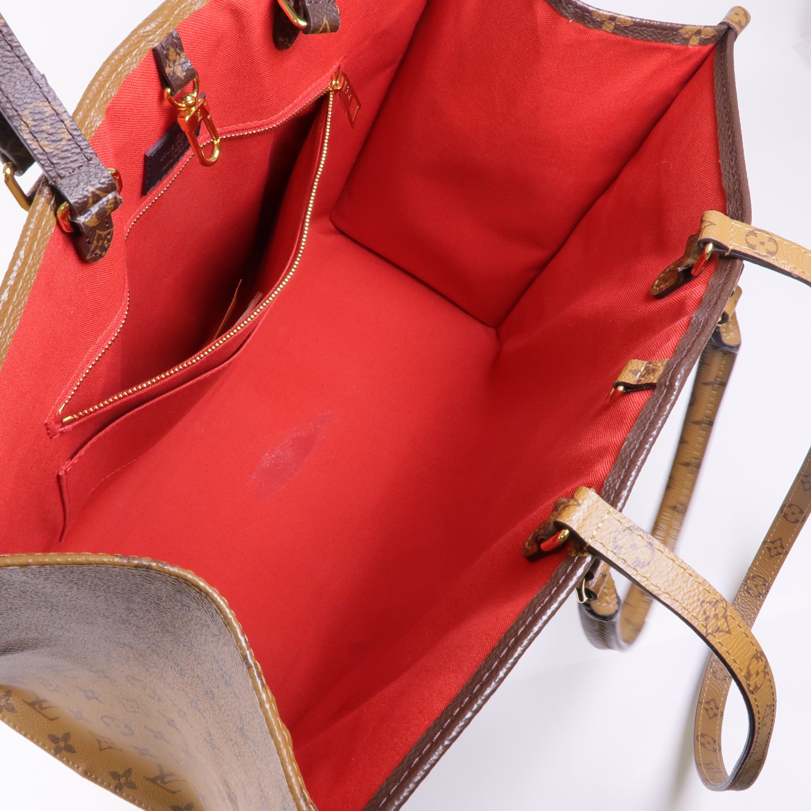 LOUIS VUITTON 【激減優惠】Monogram Giant On The Go GM金扣手挽肩背兩用袋