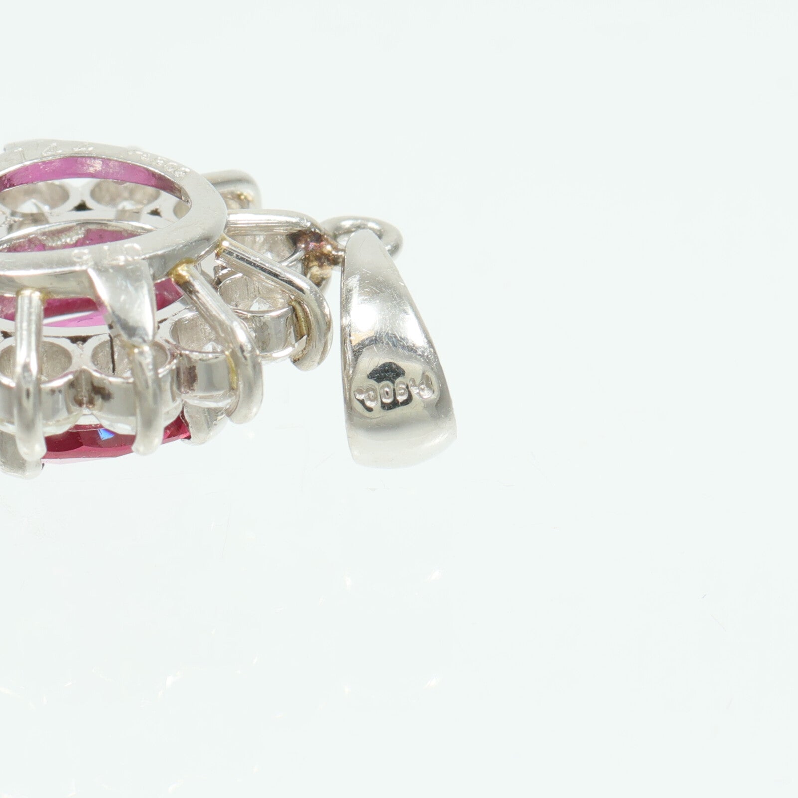 JEWELRY PT900鉑金Ruby Diamond Pendant紅寶石/鑽石吊墜