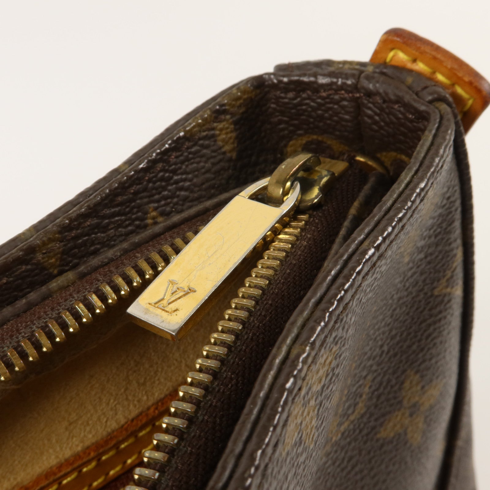 LOUIS VUITTON Monogram Looping MM金扣肩背袋棕色