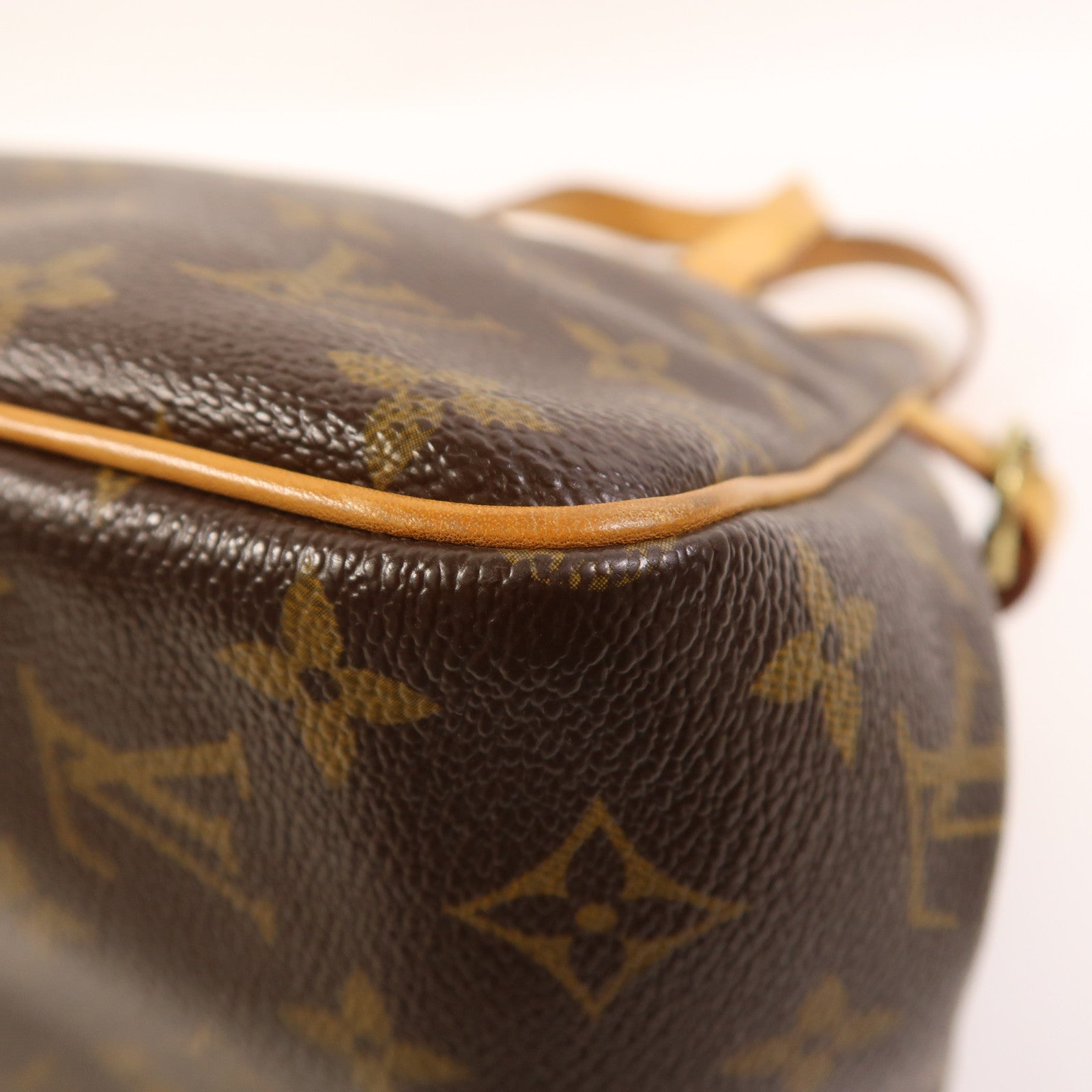 LOUIS VUITTON Monogram Batignolles金扣手挽袋棕色