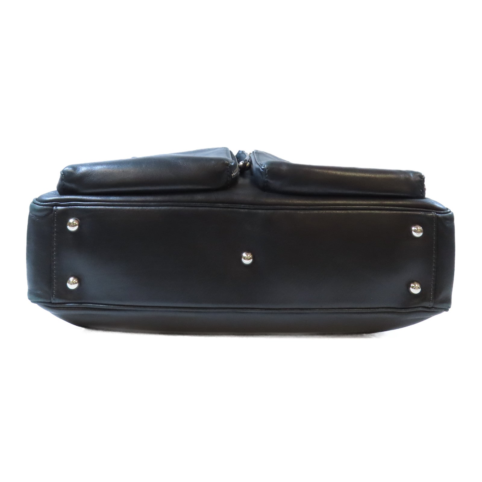 TOD’S 牛皮皮革Shoulder Bag銀扣肩背袋黑色