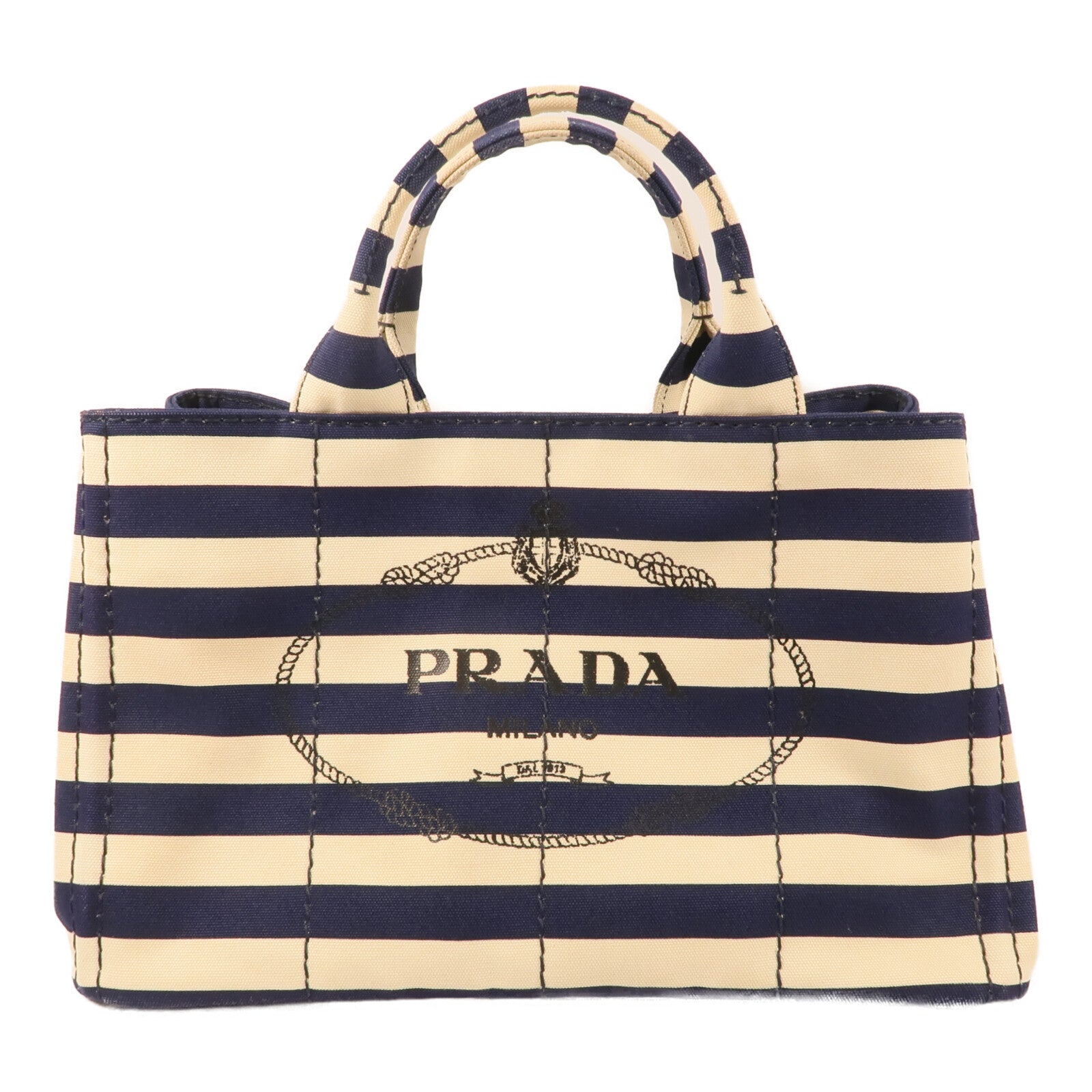 PRADA 帆布Canapa Handbag金扣手挽袋