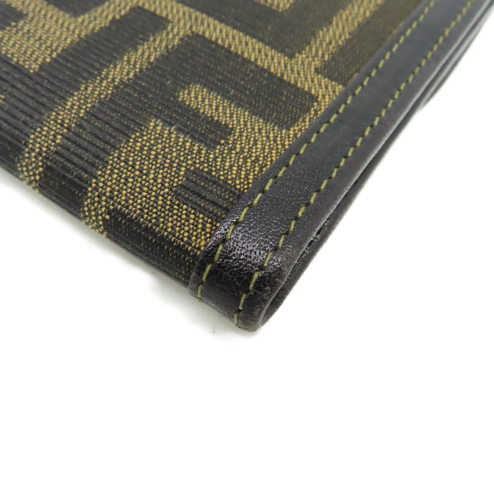 FENDI 【激減優惠】帆布/牛皮皮革Long Wallet長錢包啡色