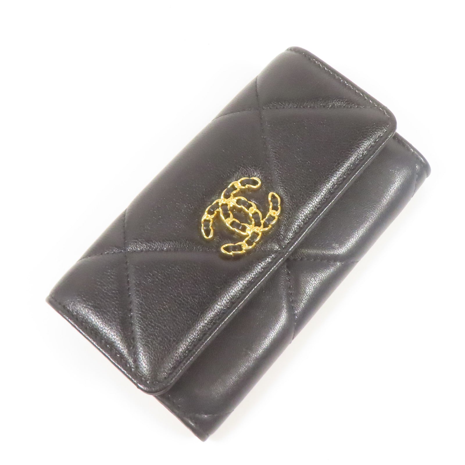 CHANEL 牛皮皮革Wallet金扣長錢包