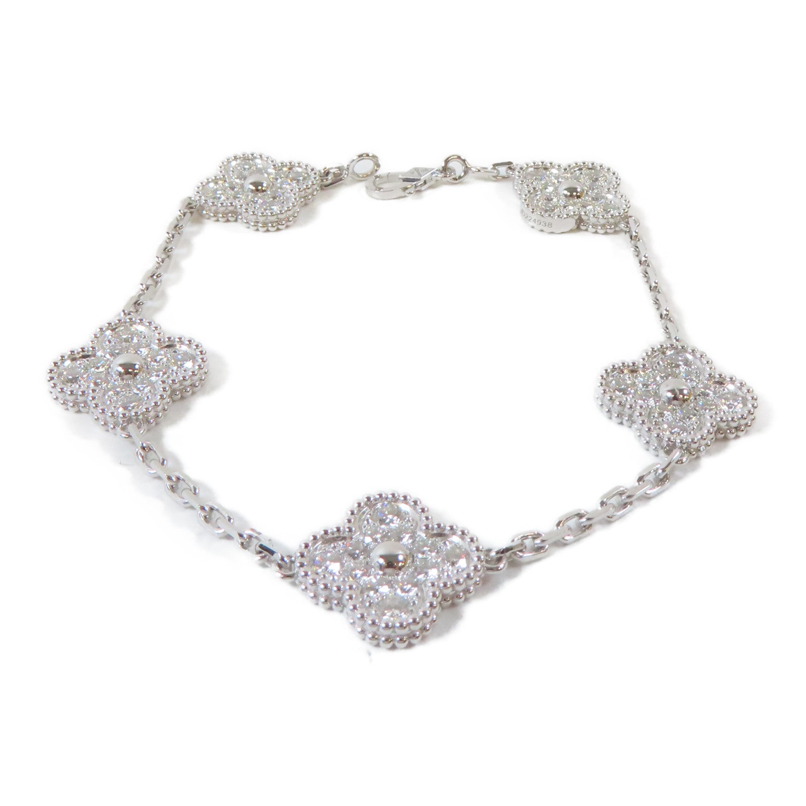 Van Cleef & Arpels 18K白金Vintage Alhambra手鏈#17.75cm