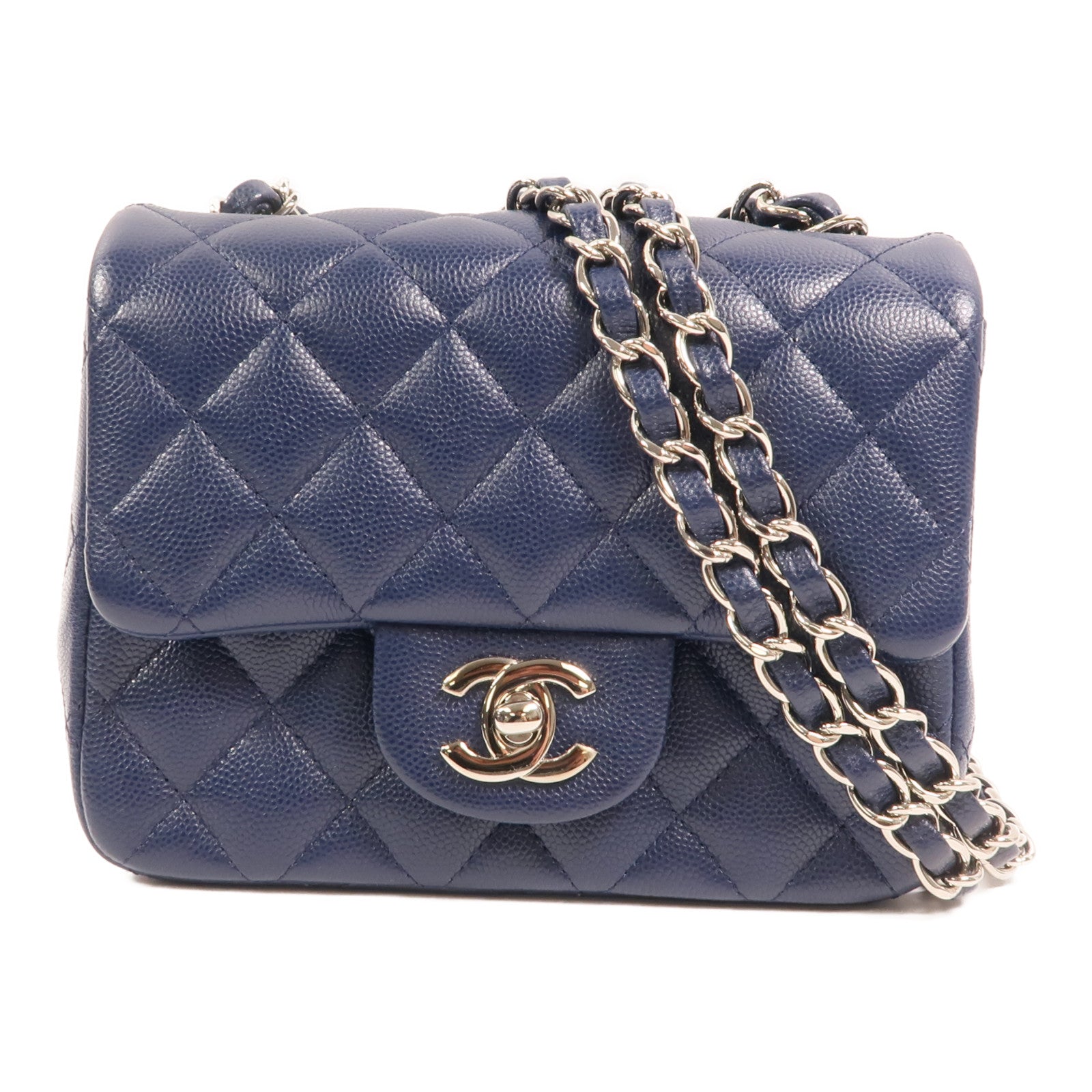 CHANEL 牛皮皮革Classic 17銀扣鏈帶肩背袋