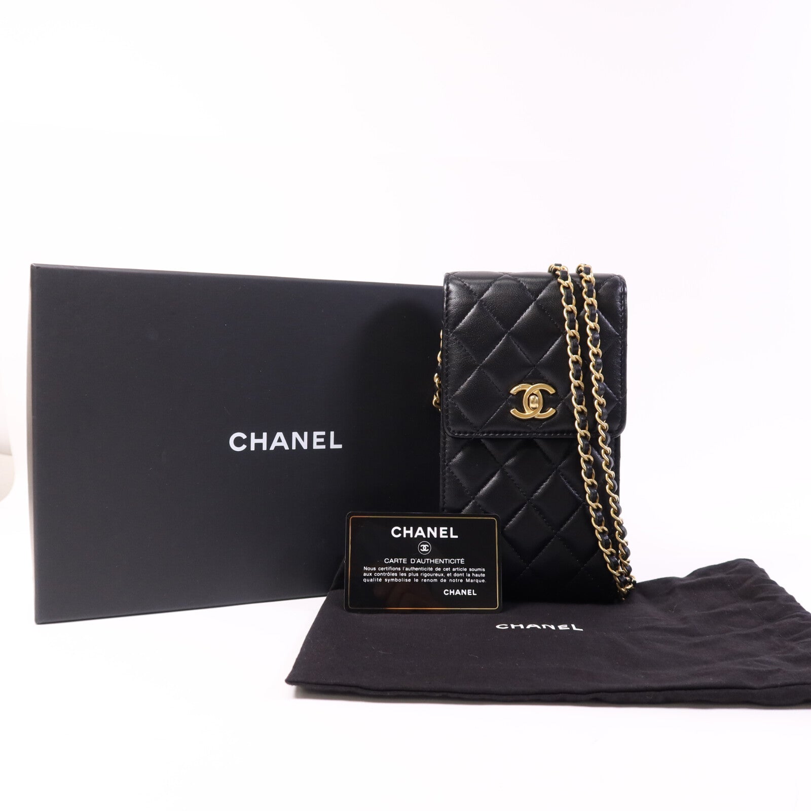 CHANEL 羊皮皮革Chain Shoulder Bag金扣鏈帶肩背袋