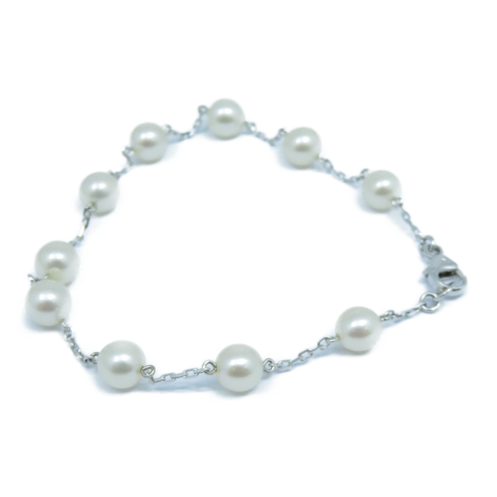 JEWELRY 【激減優惠】18K白金Pearl Bracelet珍珠手鏈銀色/白色