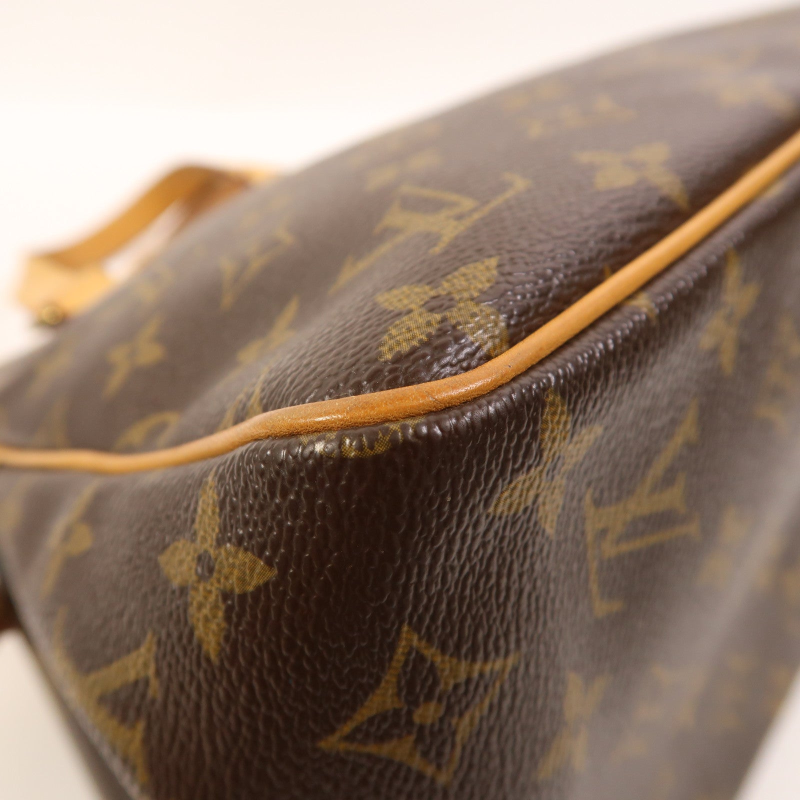 LOUIS VUITTON Monogram Batignolles金扣手挽袋棕色