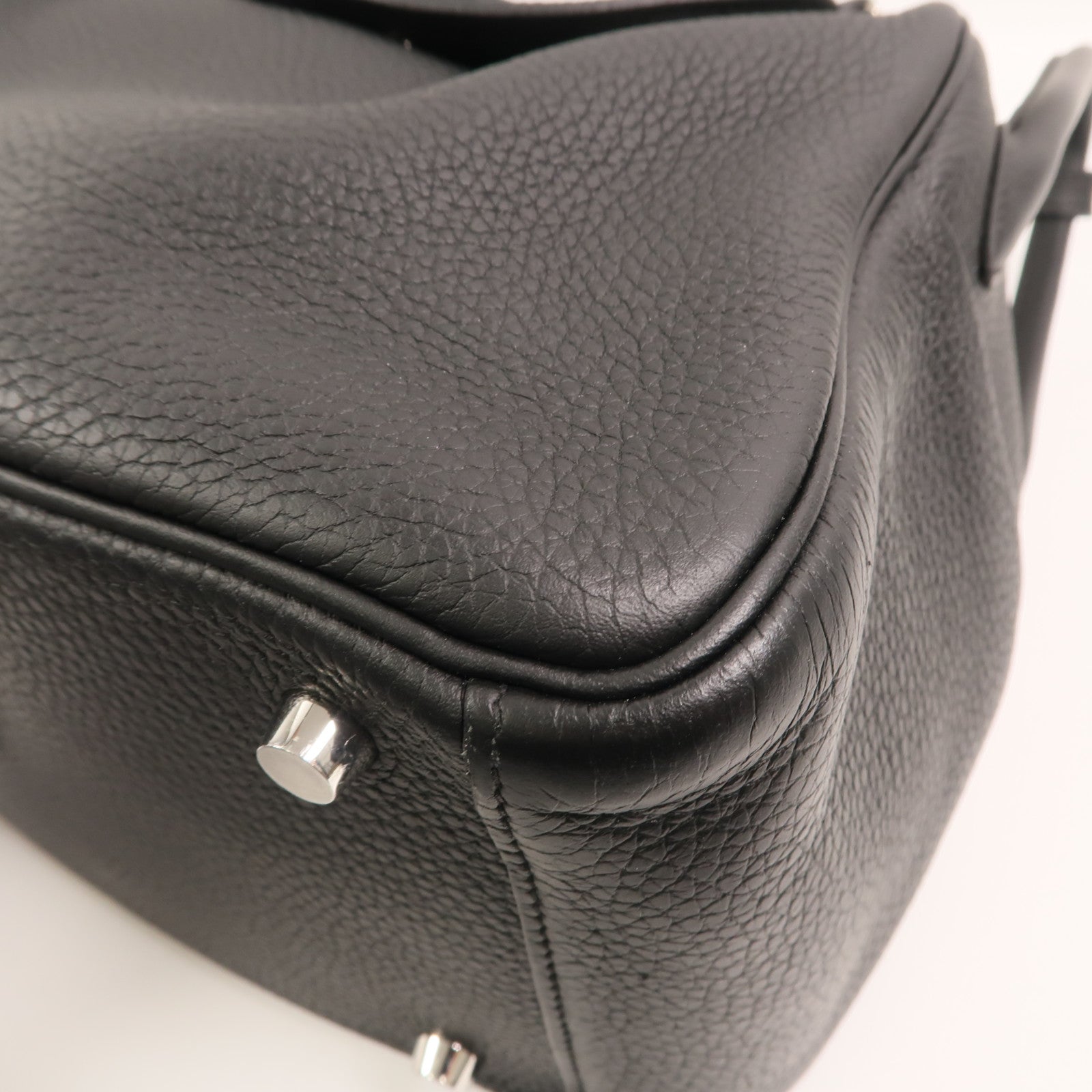 HERMES Clemence皮革Lindy 26手挽肩背兩用袋Noir