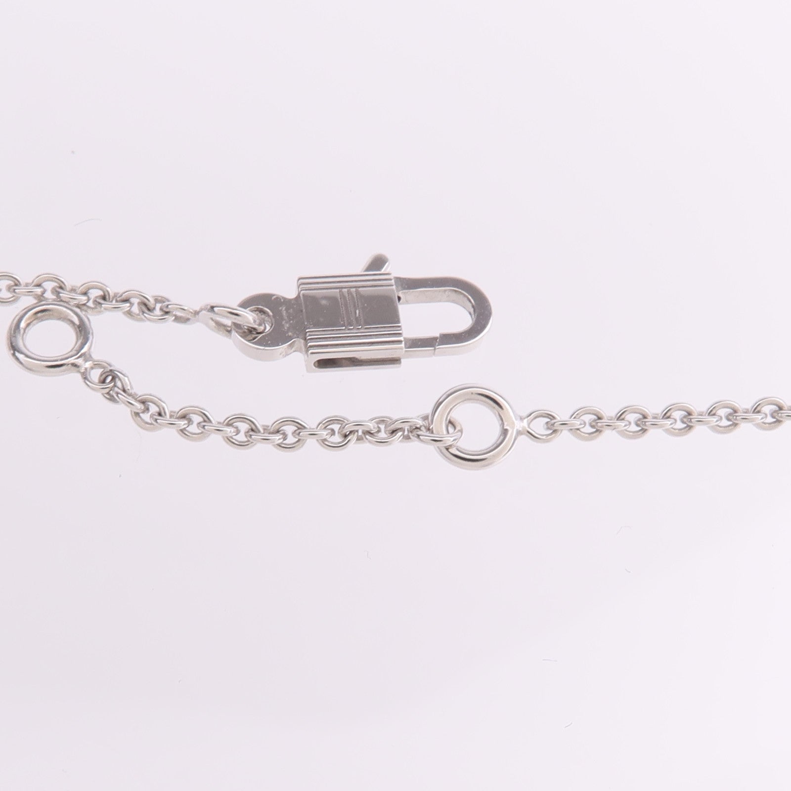 HERMES 18K白金Kelly Cadenas Pendant鑽石項鍊