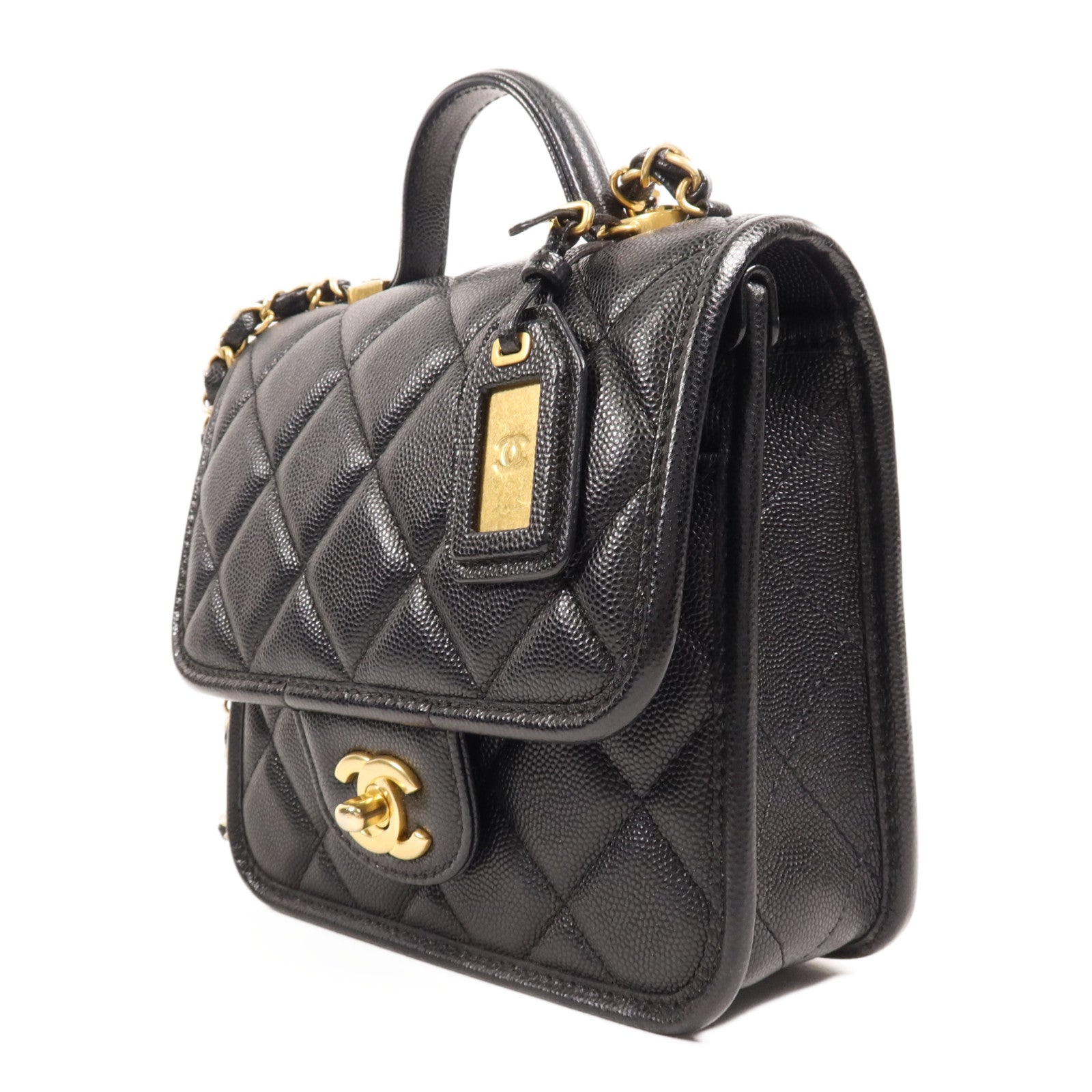CHANEL 【激減優惠】牛皮皮革Shoulder Bag金扣手挽肩背兩用袋
