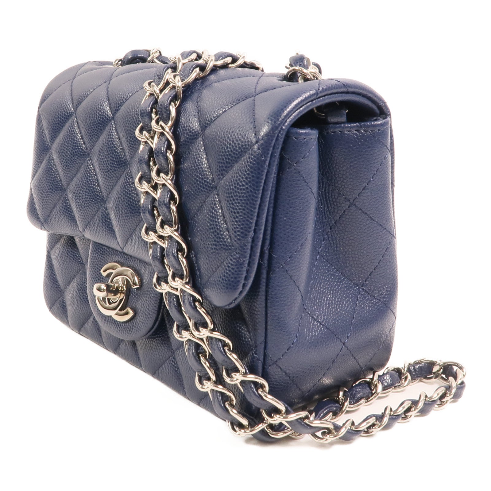 CHANEL 牛皮皮革Classic 17銀扣鏈帶肩背袋