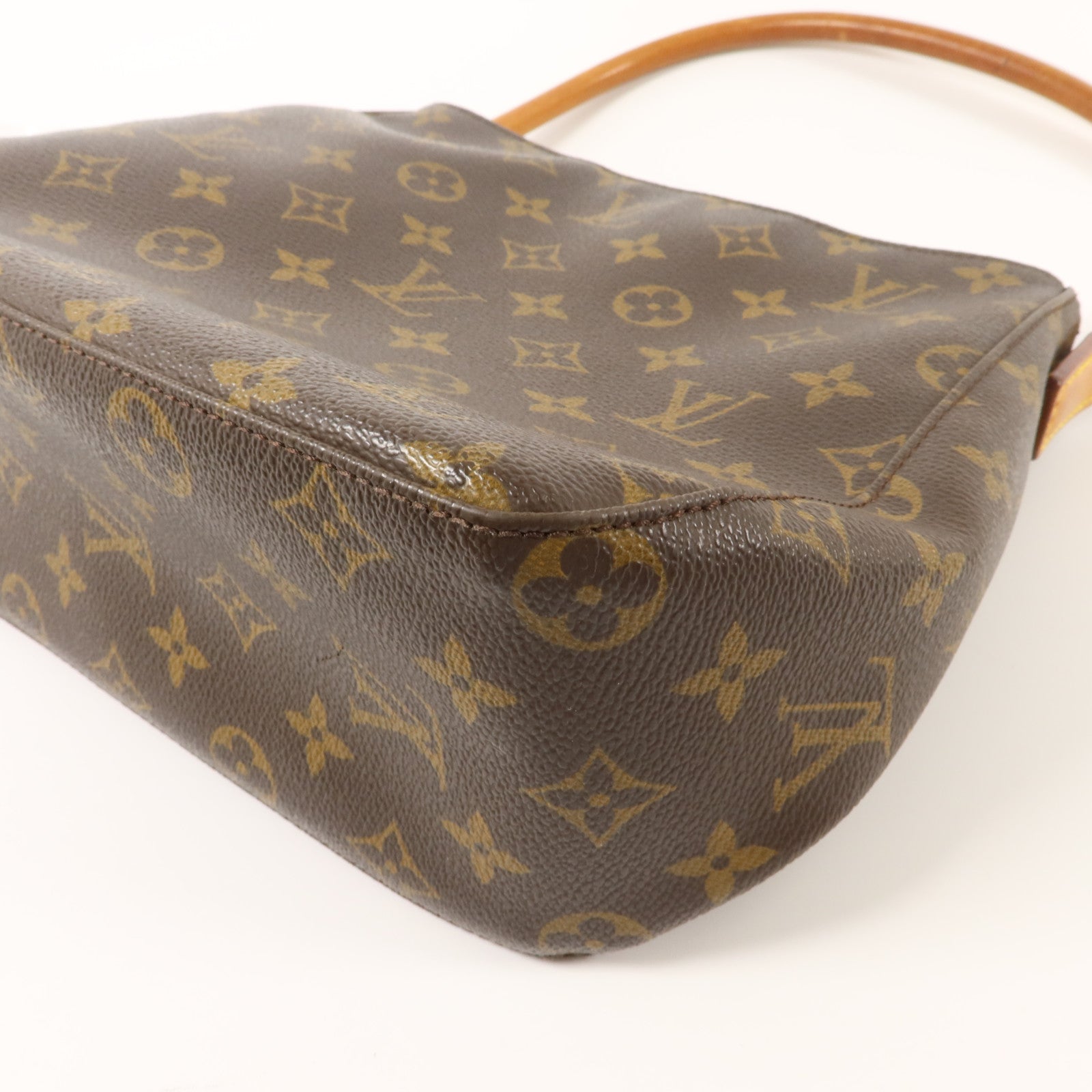 LOUIS VUITTON Monogram Looping MM金扣肩背袋棕色