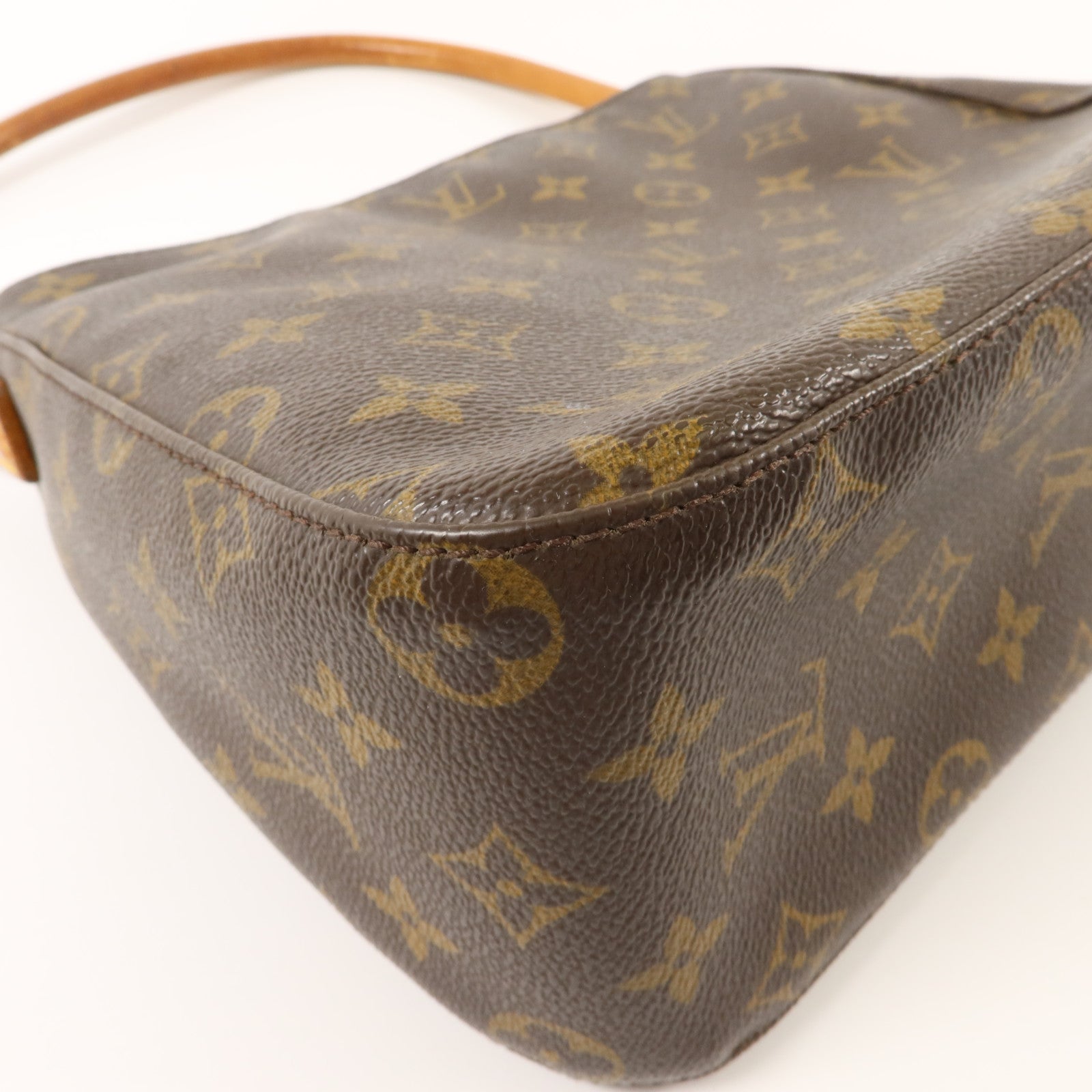 LOUIS VUITTON Monogram Looping MM金扣肩背袋棕色