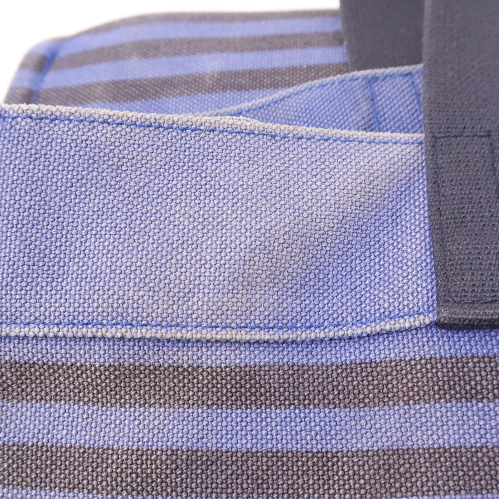 HERMES PHW Tote Bag Handbag Canvas Blue