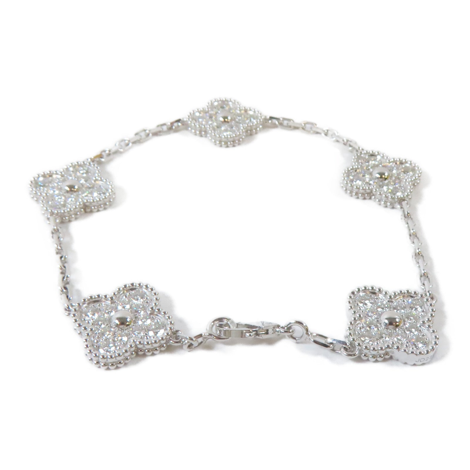 Van Cleef & Arpels 18K白金Vintage Alhambra手鏈#17.75cm