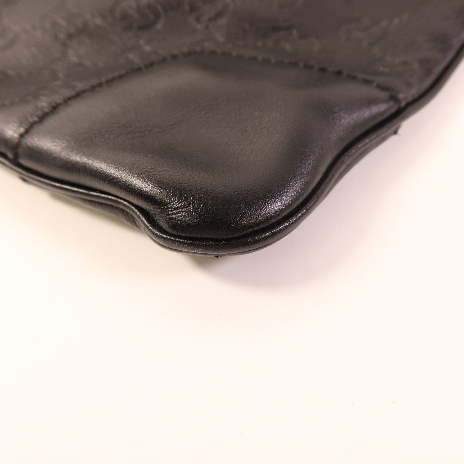 GUCCI 皮革Shoulder Bag銀扣肩背袋