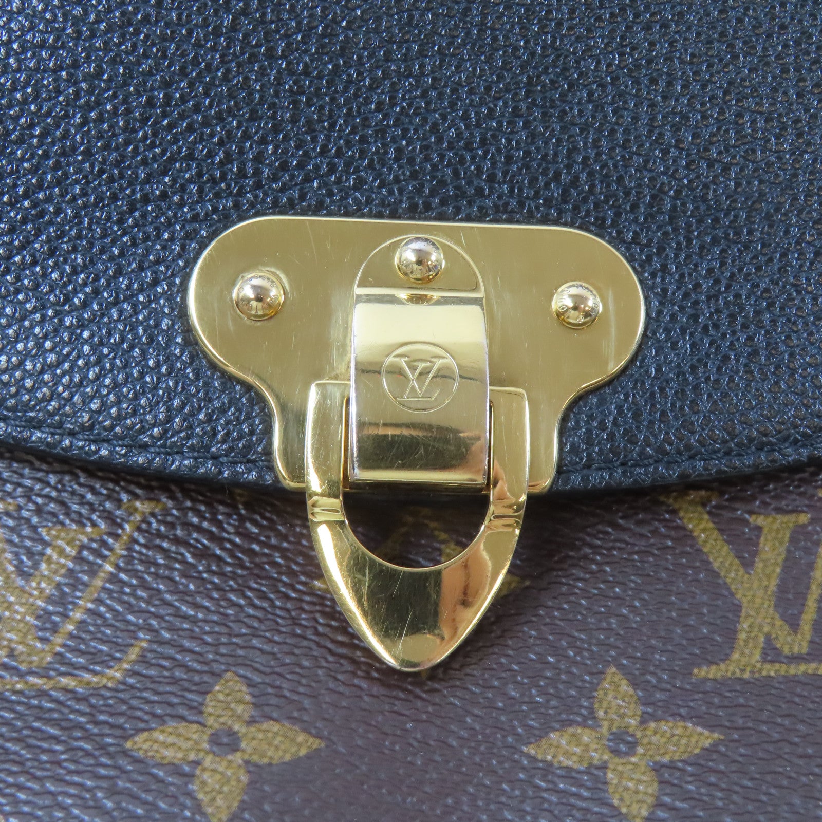 LOUIS VUITTON 【激減優惠】Monogram Saint Placide金扣鏈帶肩背袋啡色/黑色