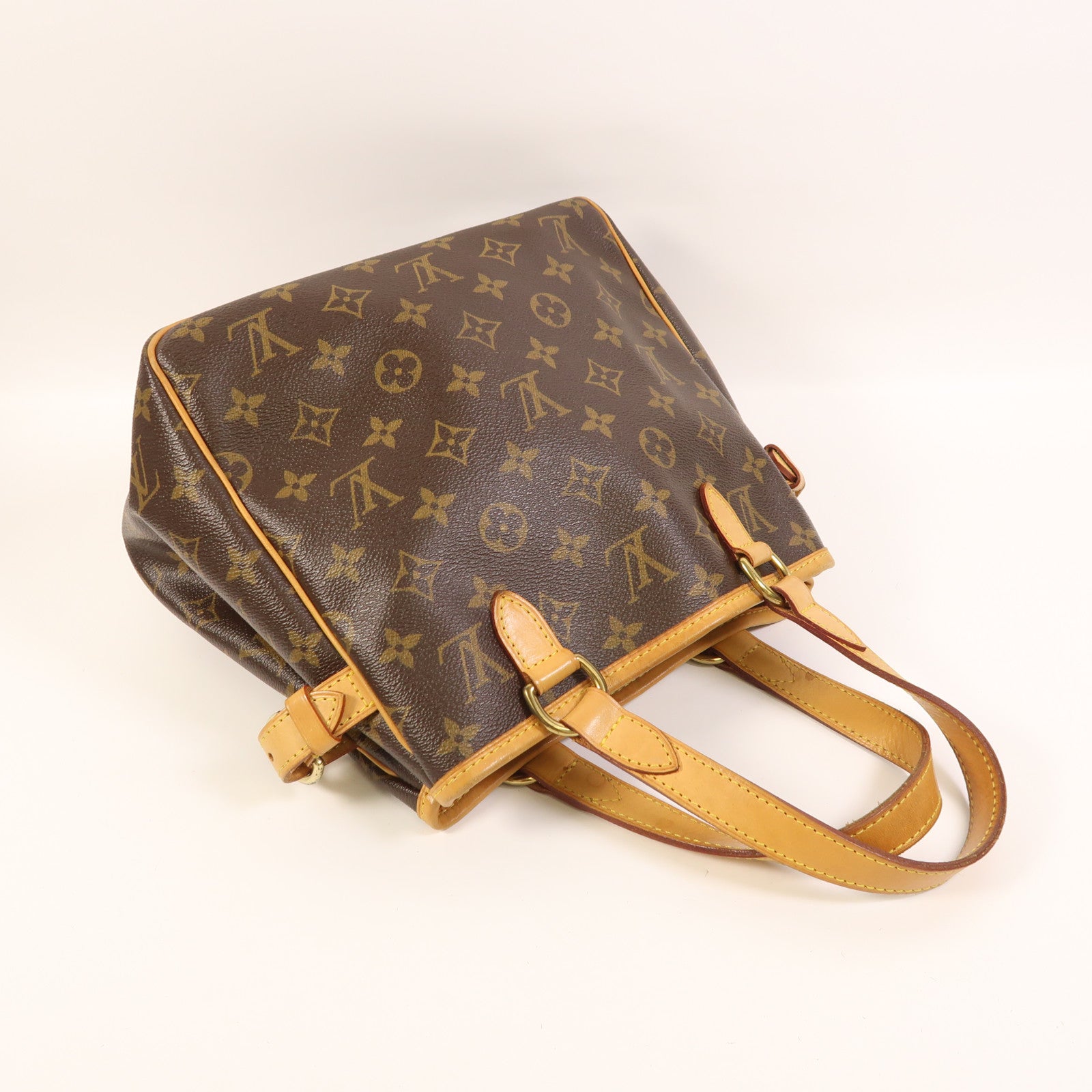 LOUIS VUITTON Monogram Batignolles金扣手挽袋棕色