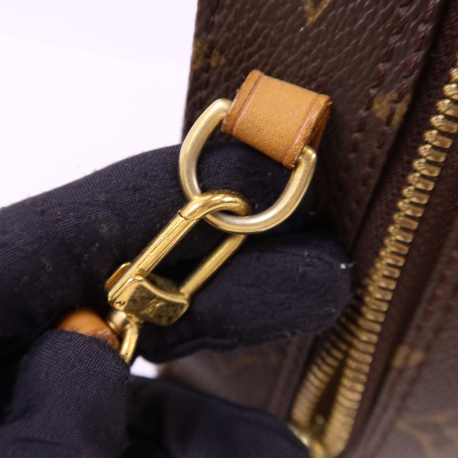 LOUIS VUITTON Monogram Spontini金扣手挽肩背兩用袋棕色