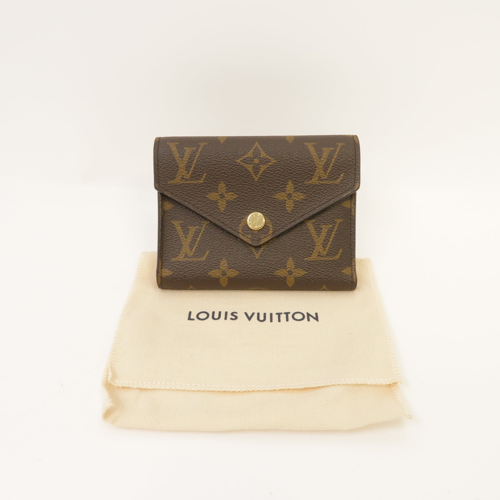 LOUIS VUITTON Monogram Victrine Wallet金扣錢包棕色
