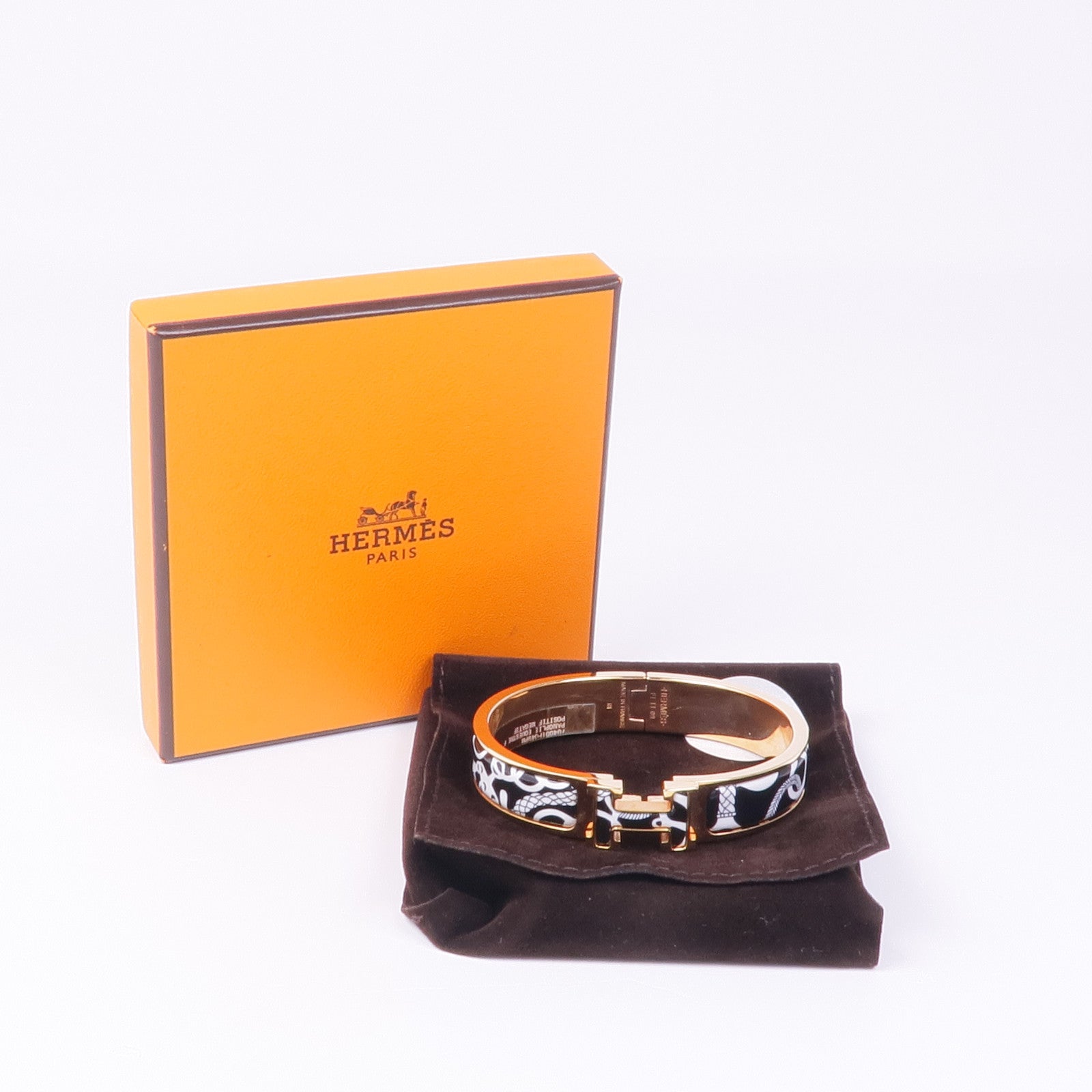 HERMES 金屬/琺瑯Clic-H Bracelet手鐲