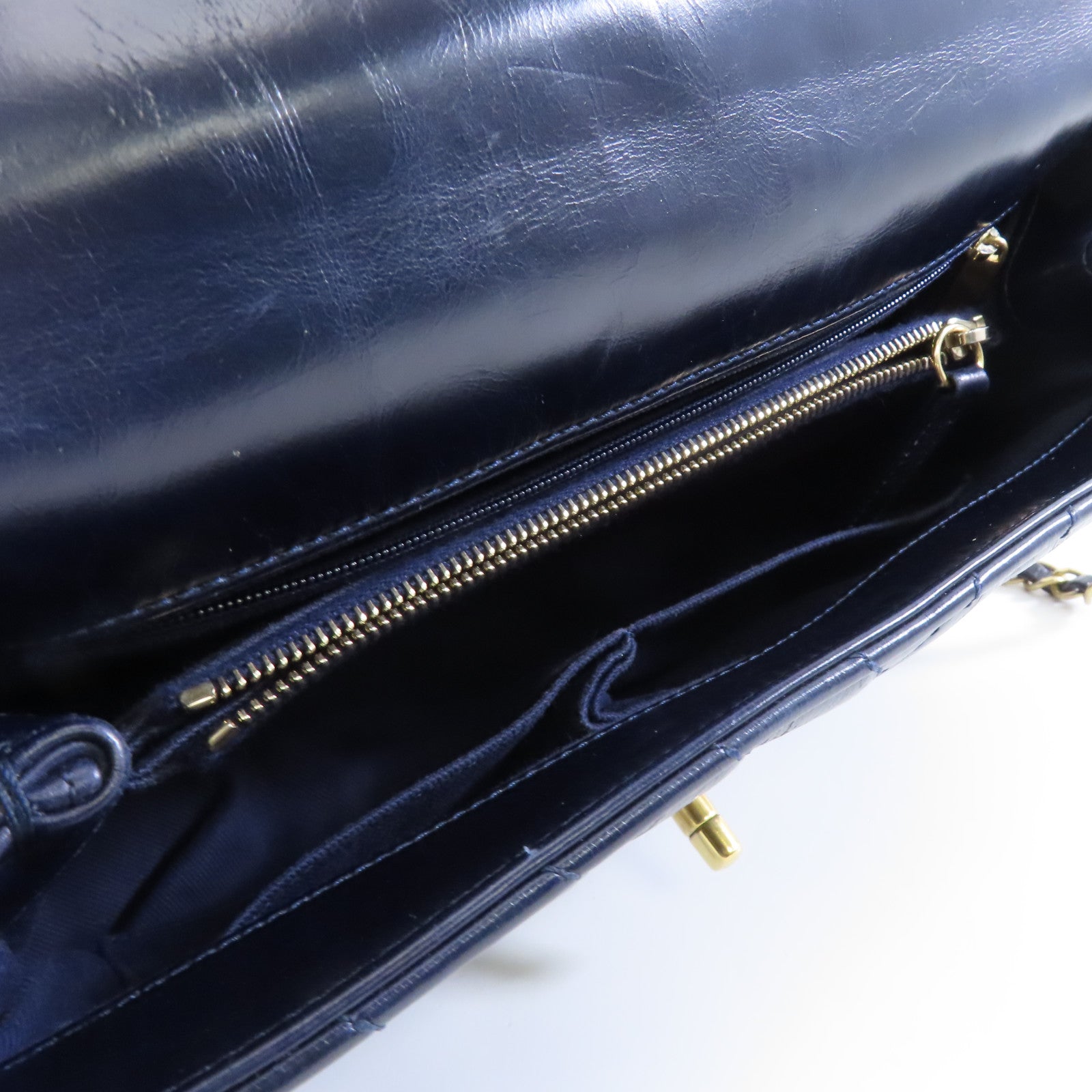 CHANEL 牛皮皮革CoCo Handle Midium金扣手挽肩背兩用袋藍色