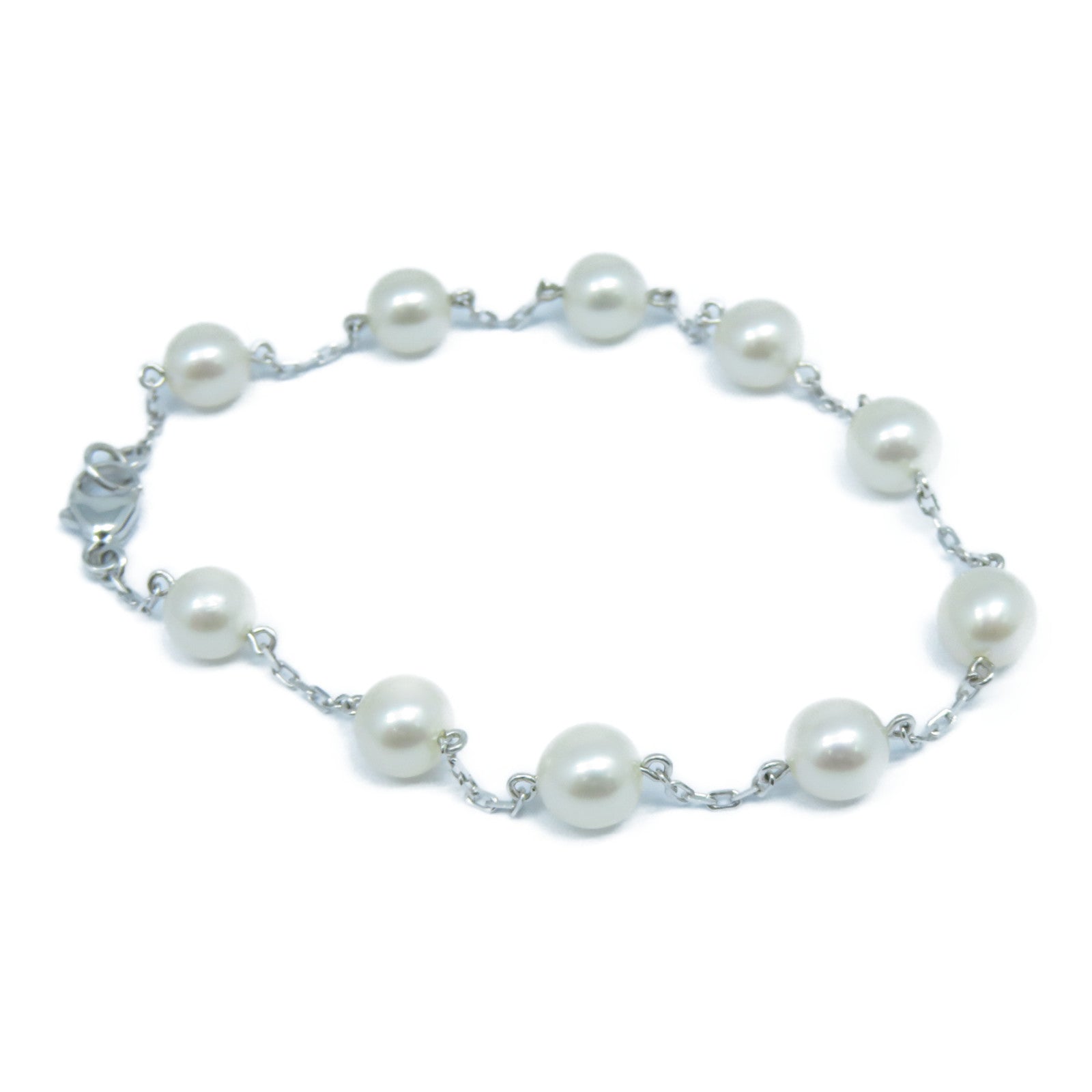 JEWELRY 【激減優惠】18K白金Pearl Bracelet珍珠手鏈銀色/白色