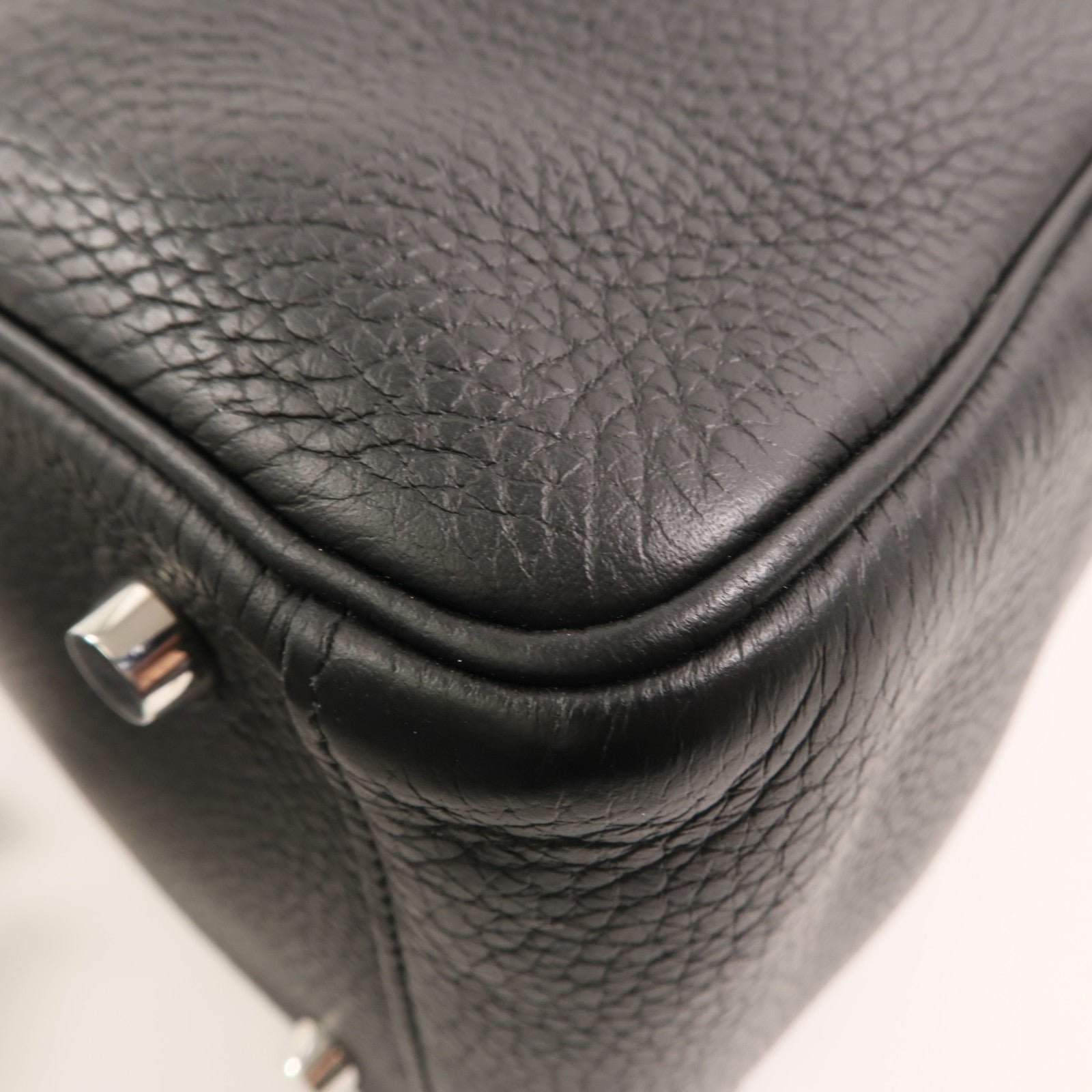 HERMES Clemence皮革Lindy 26手挽肩背兩用袋Noir
