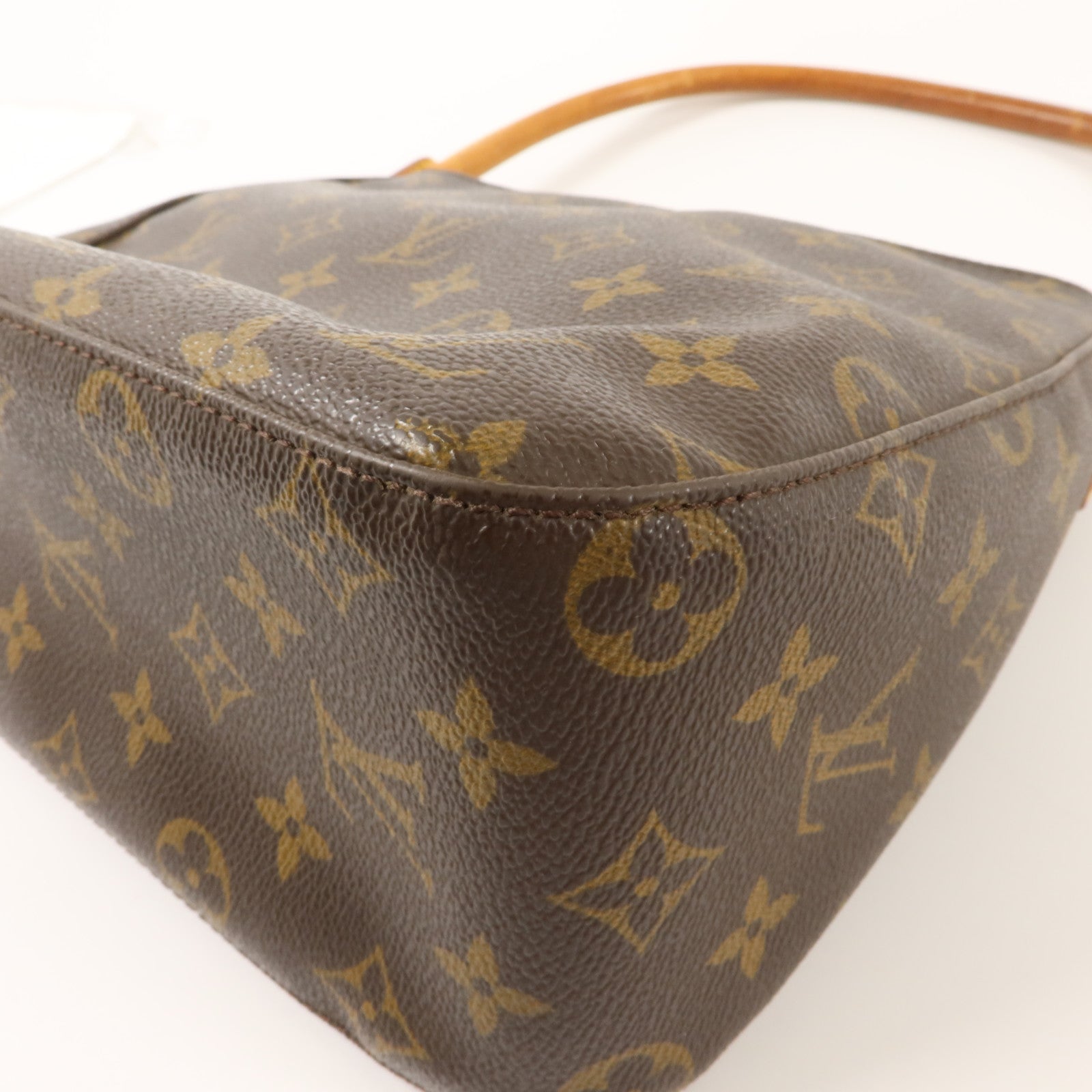 LOUIS VUITTON Monogram Looping MM金扣肩背袋棕色