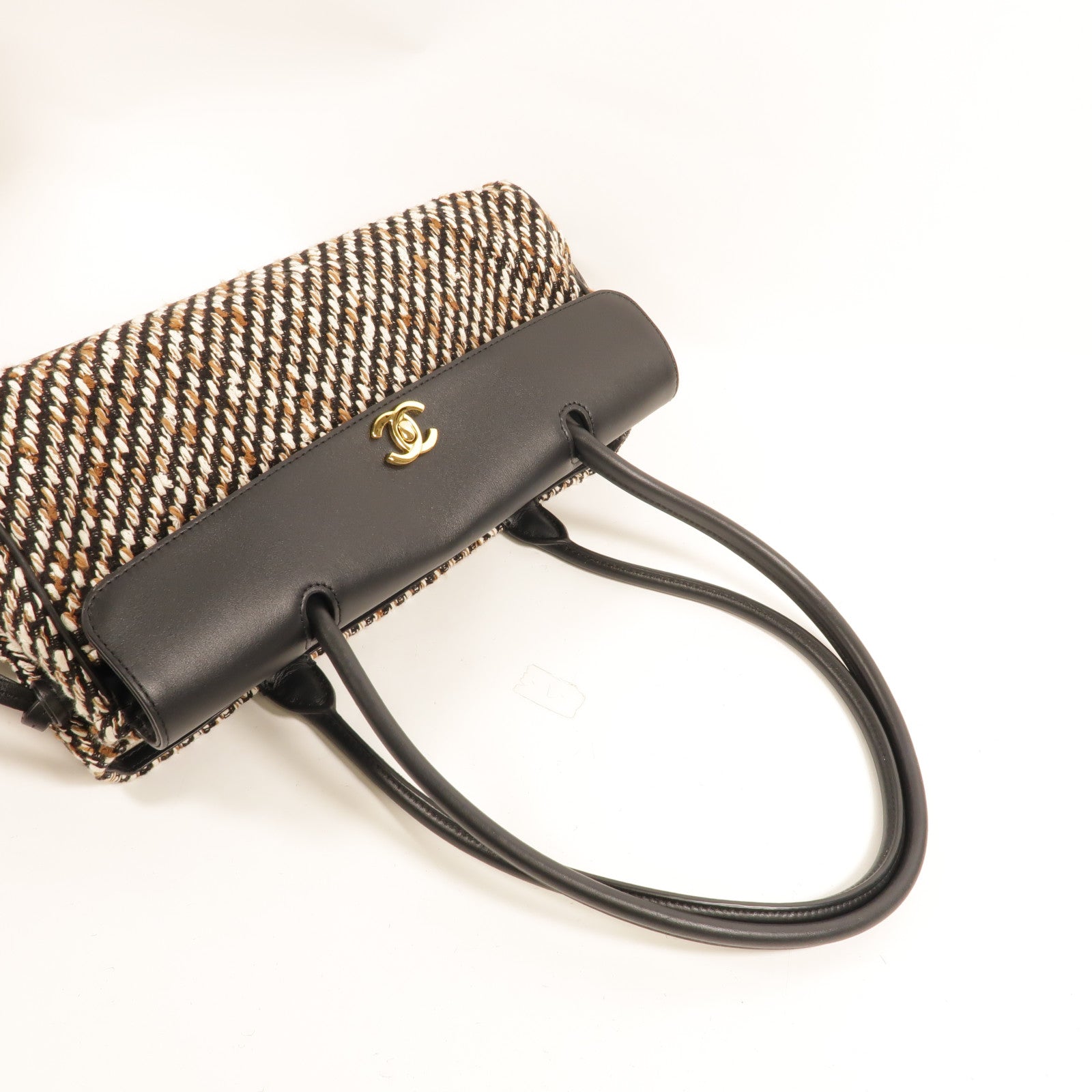 CHANEL Tweed/牛皮皮革Small Shopping Bag肩背袋