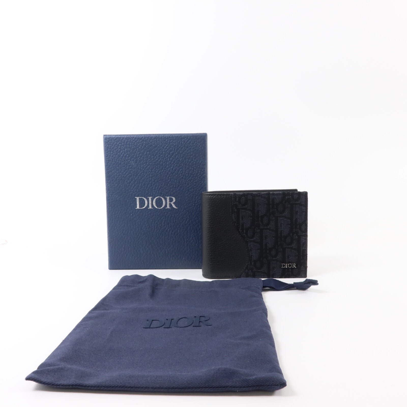 Dior 帆布/牛皮皮革Saddle Bifold Wallet錢包
