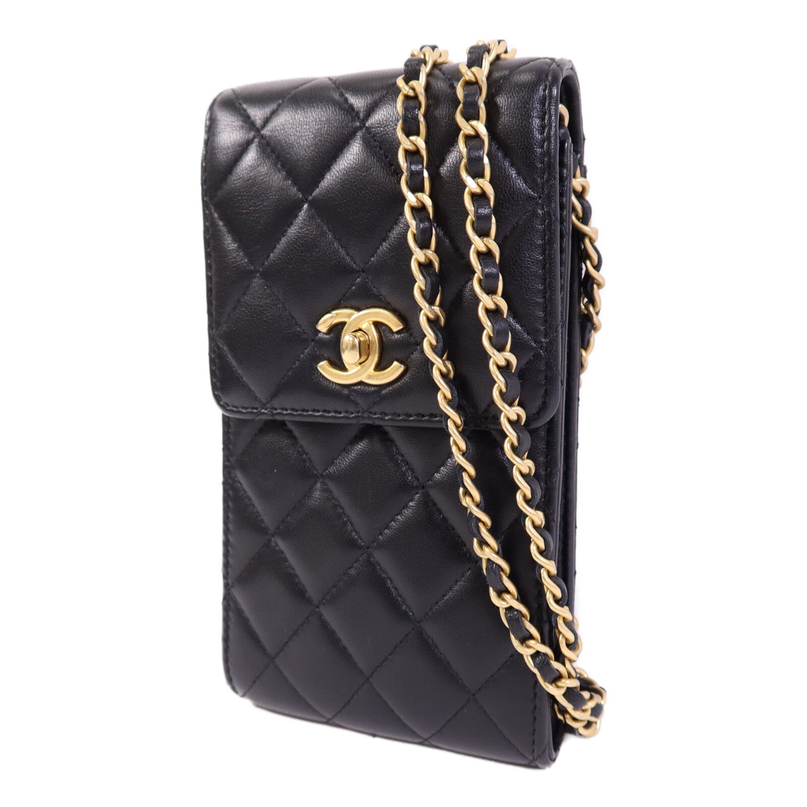 CHANEL 羊皮皮革Chain Shoulder Bag金扣鏈帶肩背袋