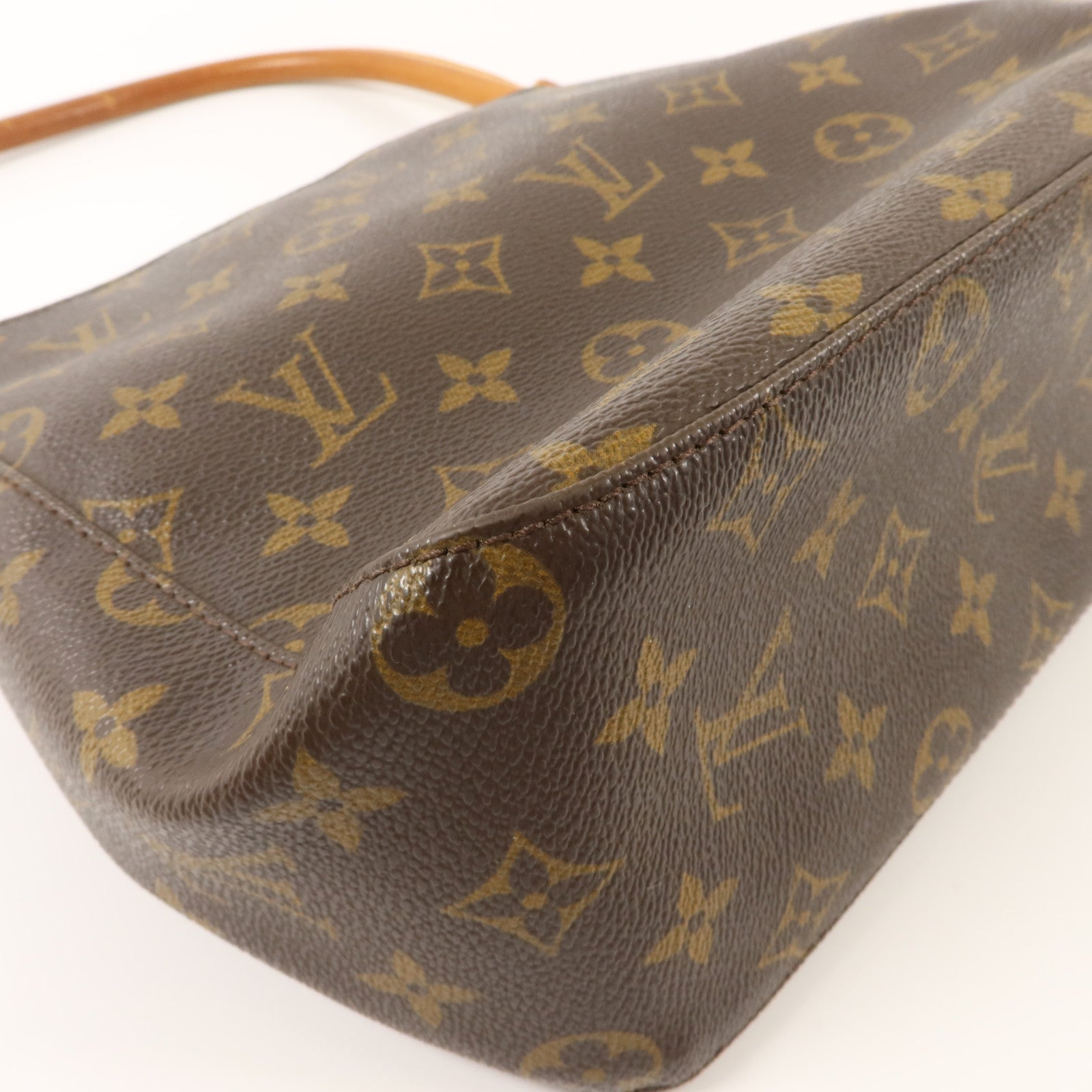 LOUIS VUITTON Monogram Looping MM金扣肩背袋棕色