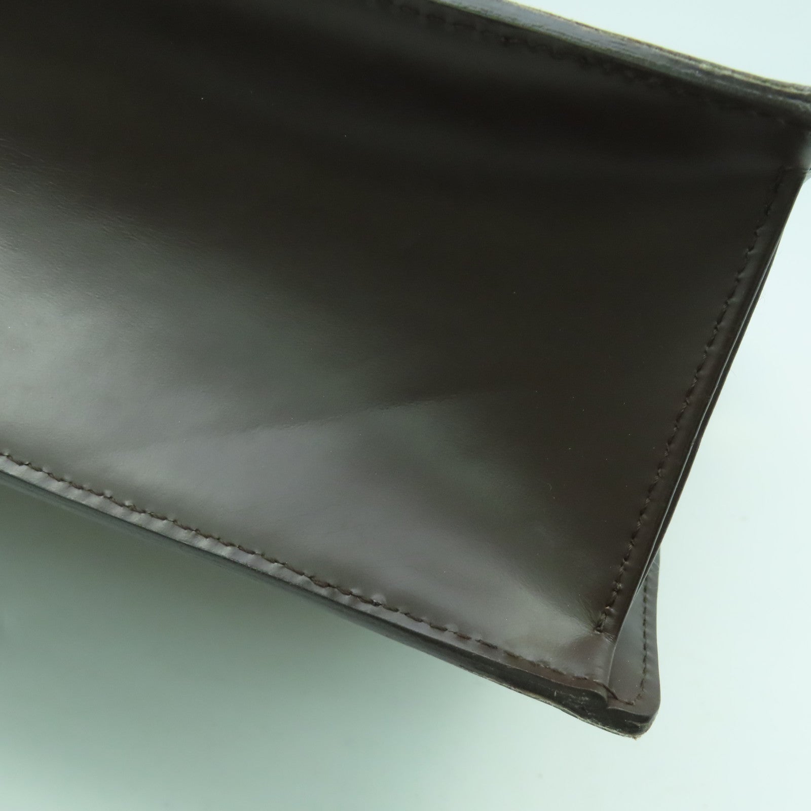 LOUIS VUITTON Damier Sac Plat PM金扣手挽袋啡色