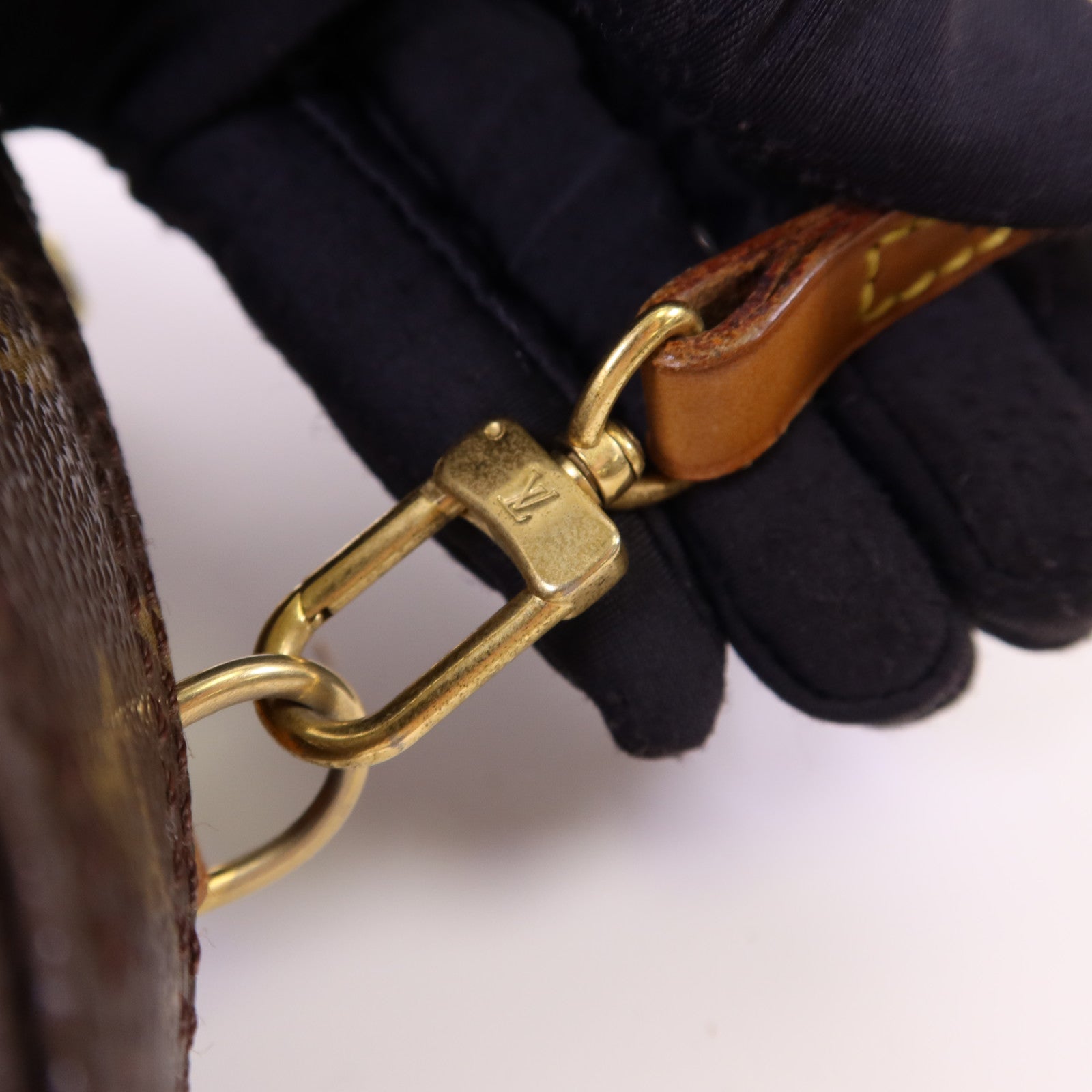 LOUIS VUITTON Monogram Spontini金扣手挽肩背兩用袋棕色