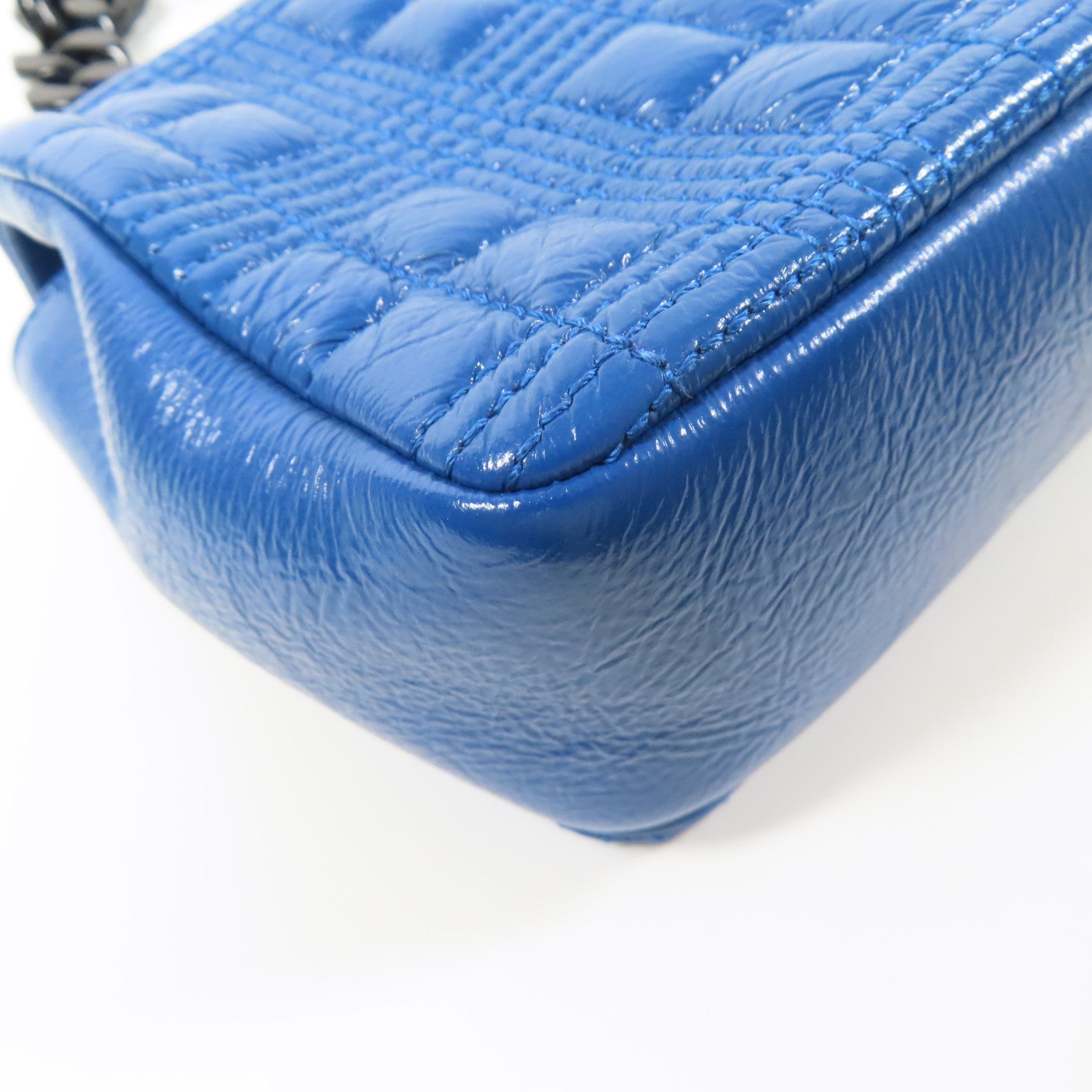 BURBERRY 牛皮皮革Chain Shoulder銀扣鏈帶肩背袋