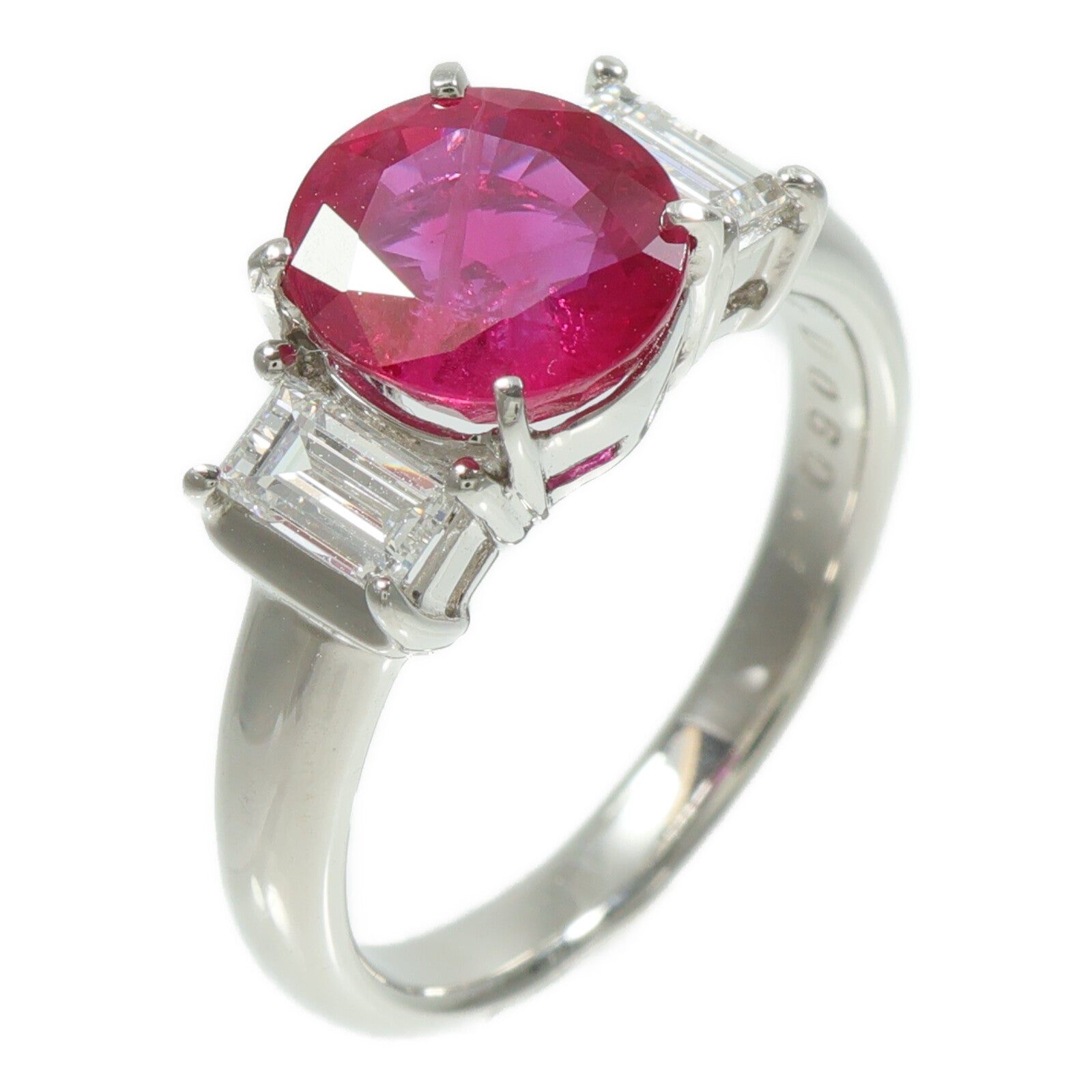 JEWELRY PT900鉑金Ruby Diamond Ring紅寶石/鑽石戒指