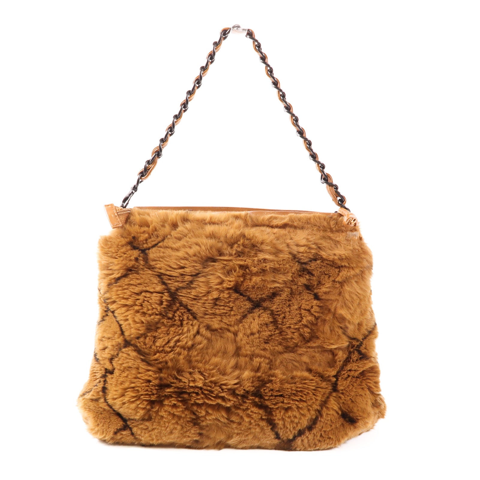 CHANEL 兔毛Vintage Hand Bag鏈帶手挽袋