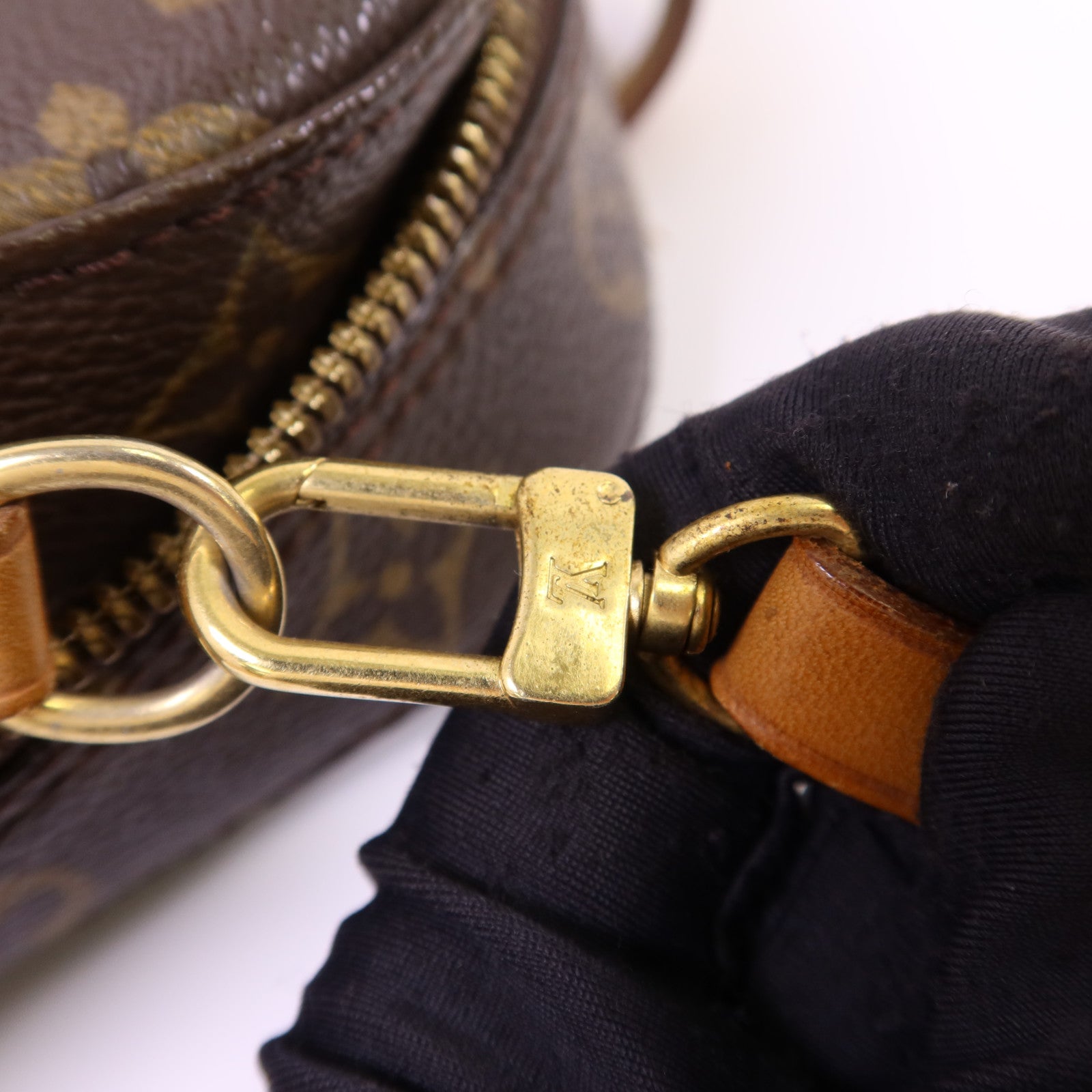 LOUIS VUITTON Monogram Spontini金扣手挽肩背兩用袋棕色