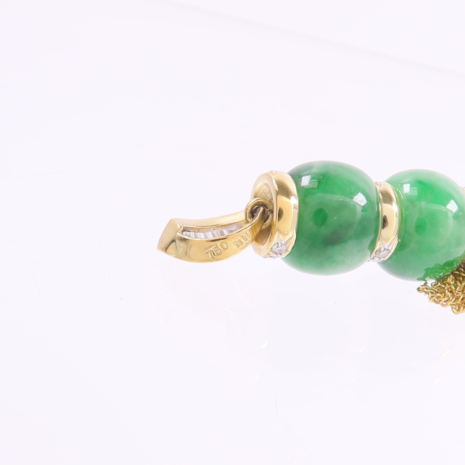 JEWELRY 18K黃金Jade Diamond Pendant Top翡翠/鑽石吊墜