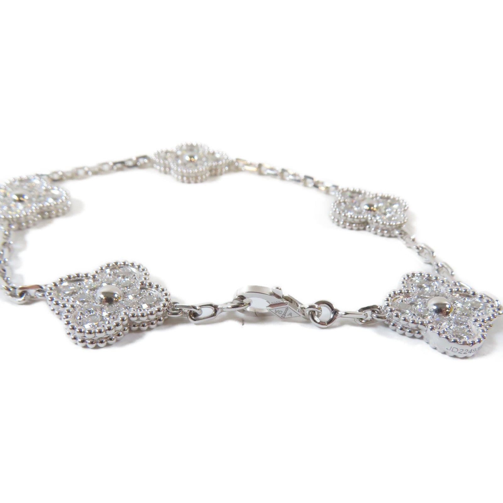 Van Cleef & Arpels 18K白金Vintage Alhambra手鏈#17.75cm