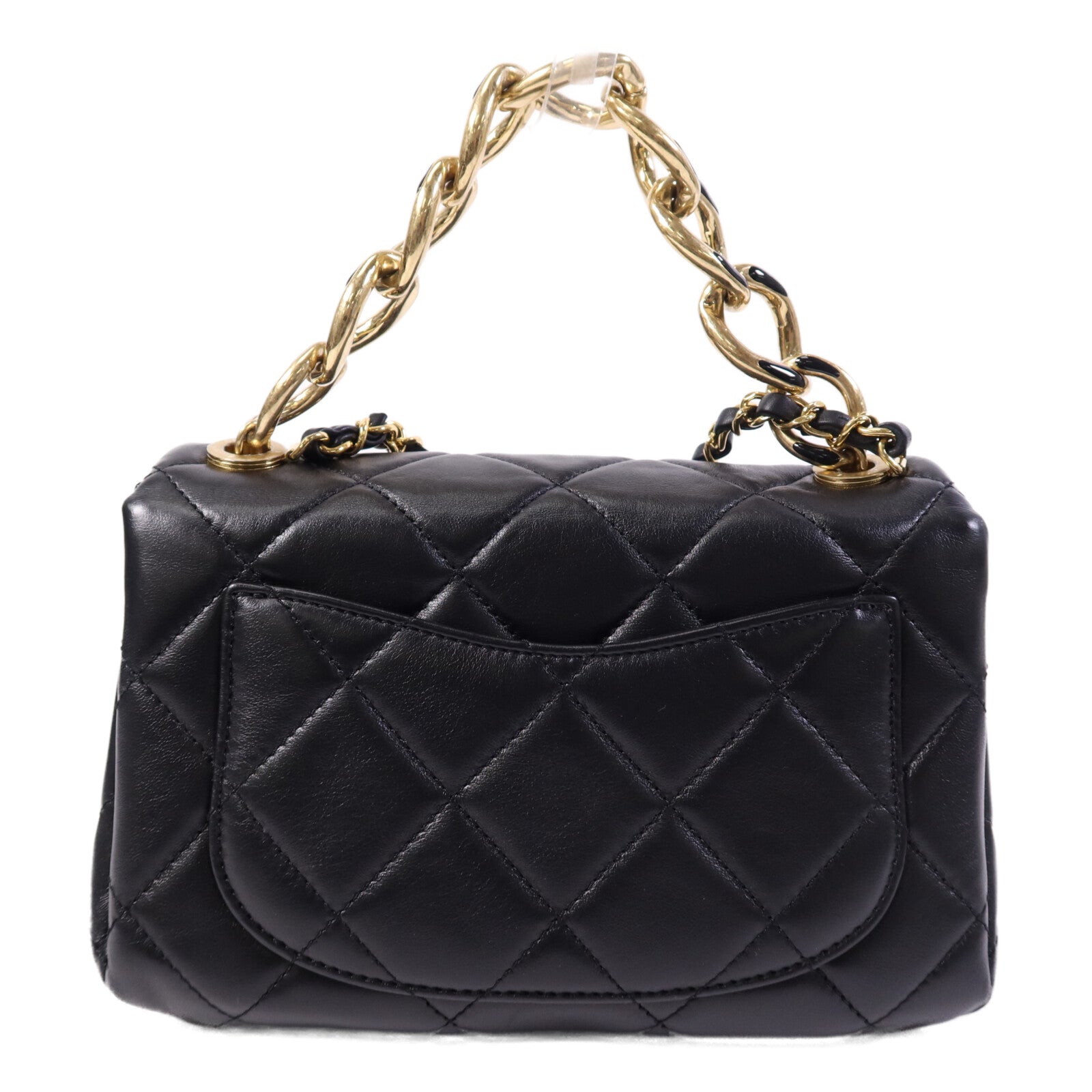 CHANEL 羊皮皮革Chain Shoulder Bag金扣鏈帶手挽肩背兩用袋