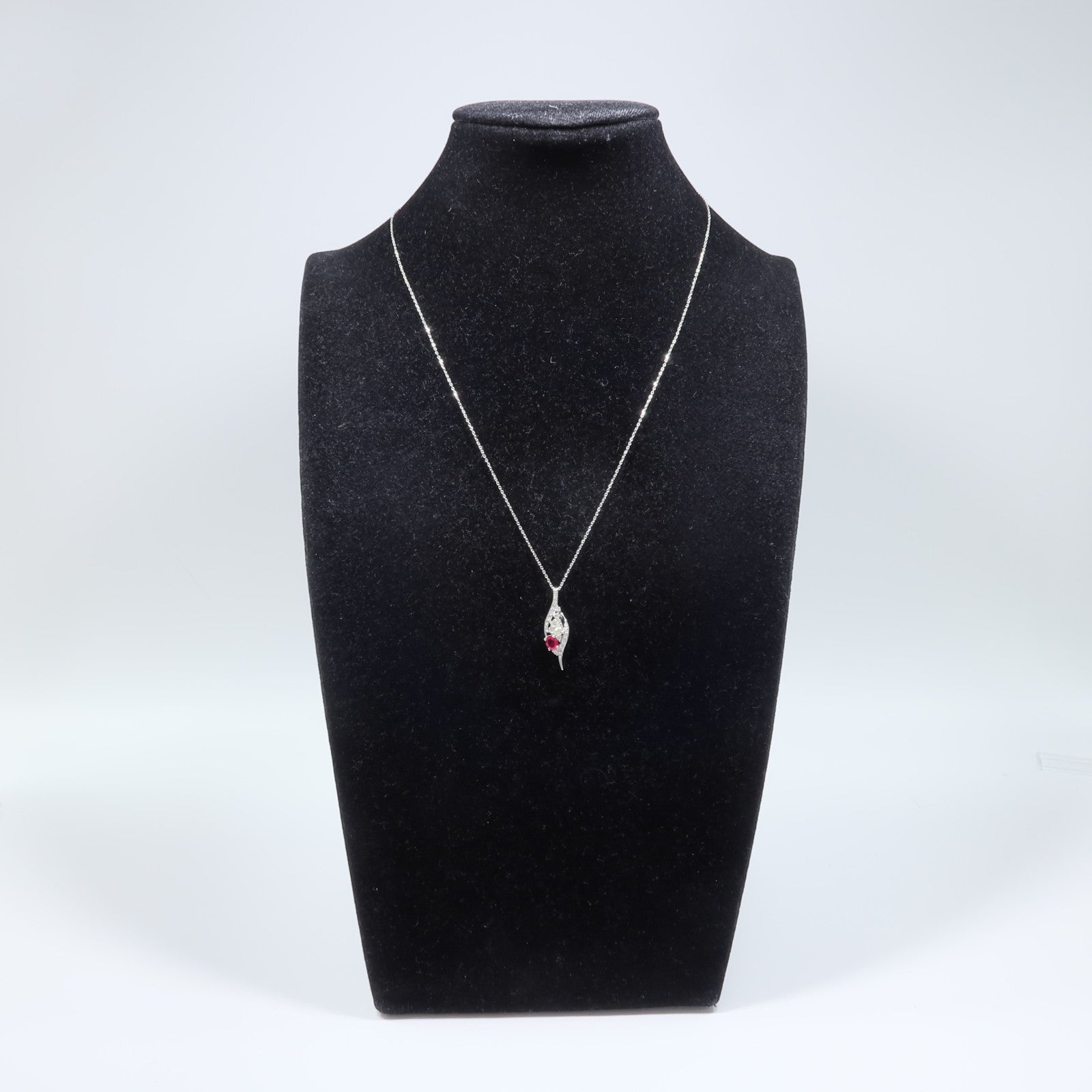 JEWELRY 18K白金Pink Sapphire Diamond Necklace粉紅藍寶石/鑽石項鍊