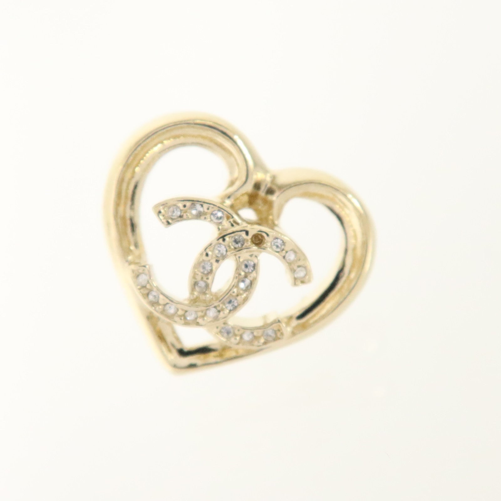 CHANEL 金屬CC Logo Heart Stud Earrings耳環