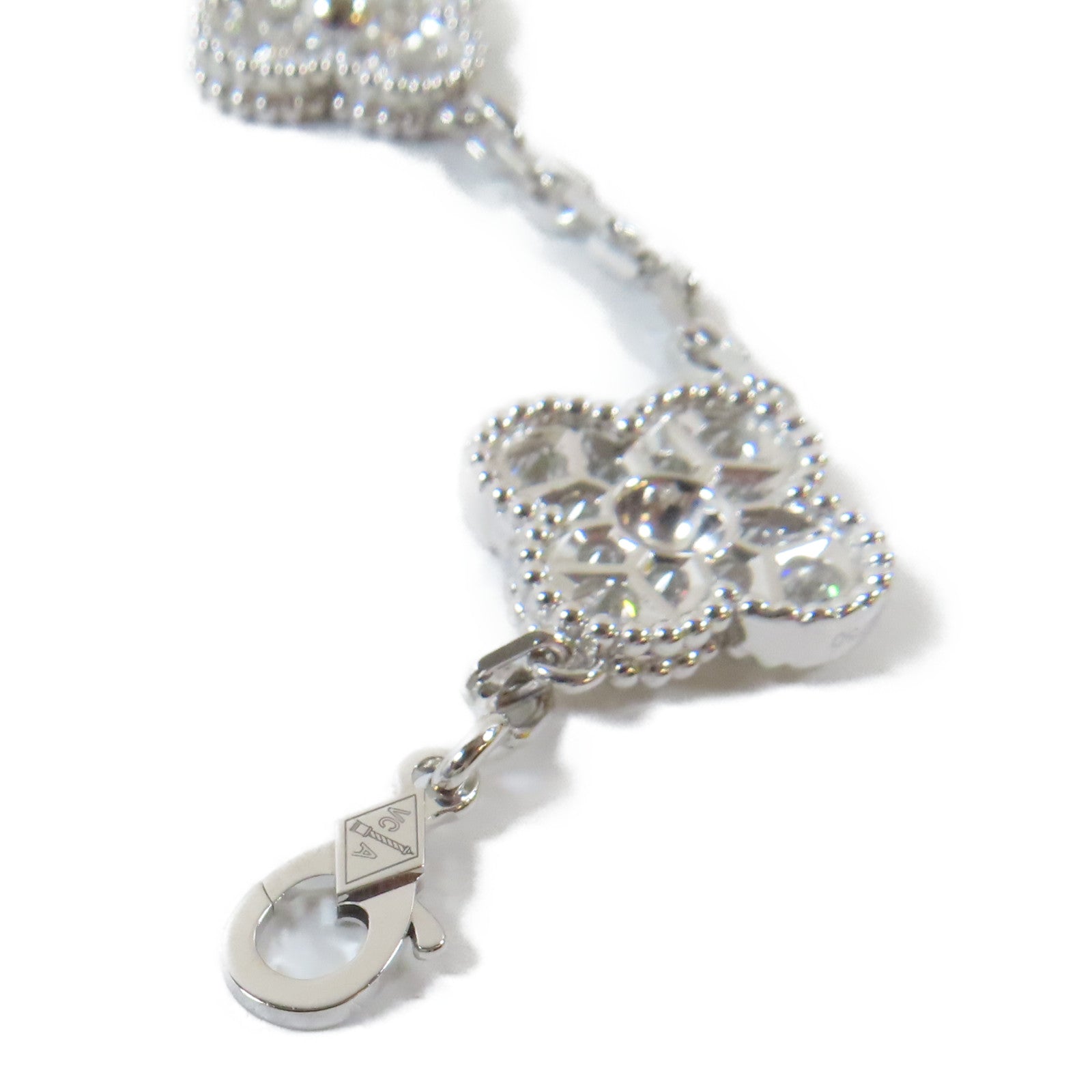 Van Cleef & Arpels 18K白金Vintage Alhambra手鏈#17.75cm