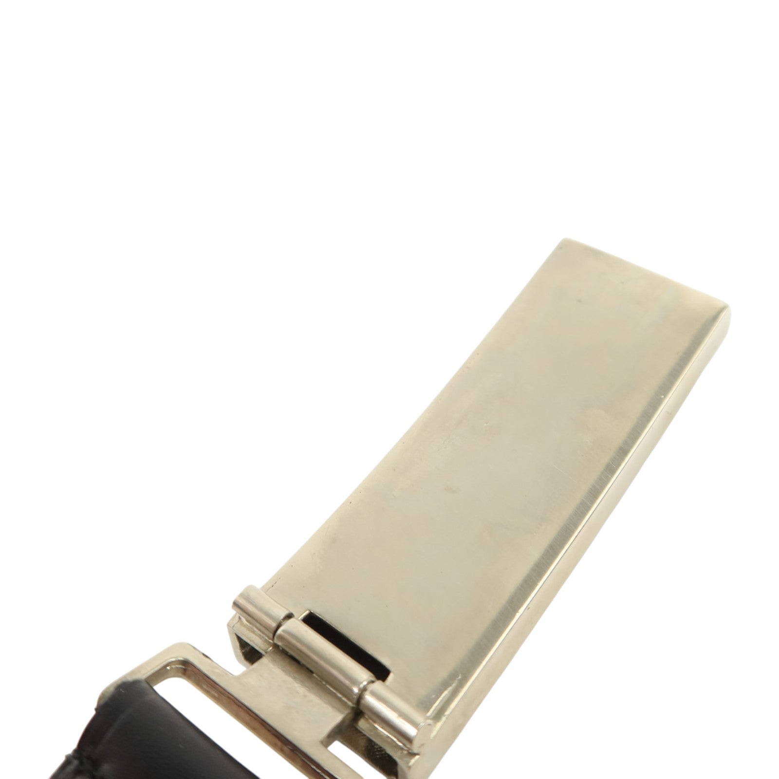 PRADA 牛皮皮革Saffiano Belt 70cm銀扣皮帶