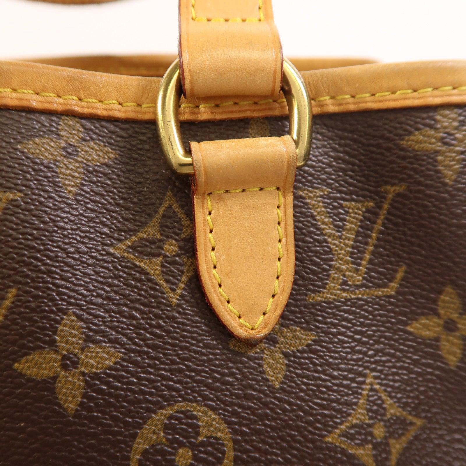LOUIS VUITTON Monogram Batignolles金扣手挽袋棕色